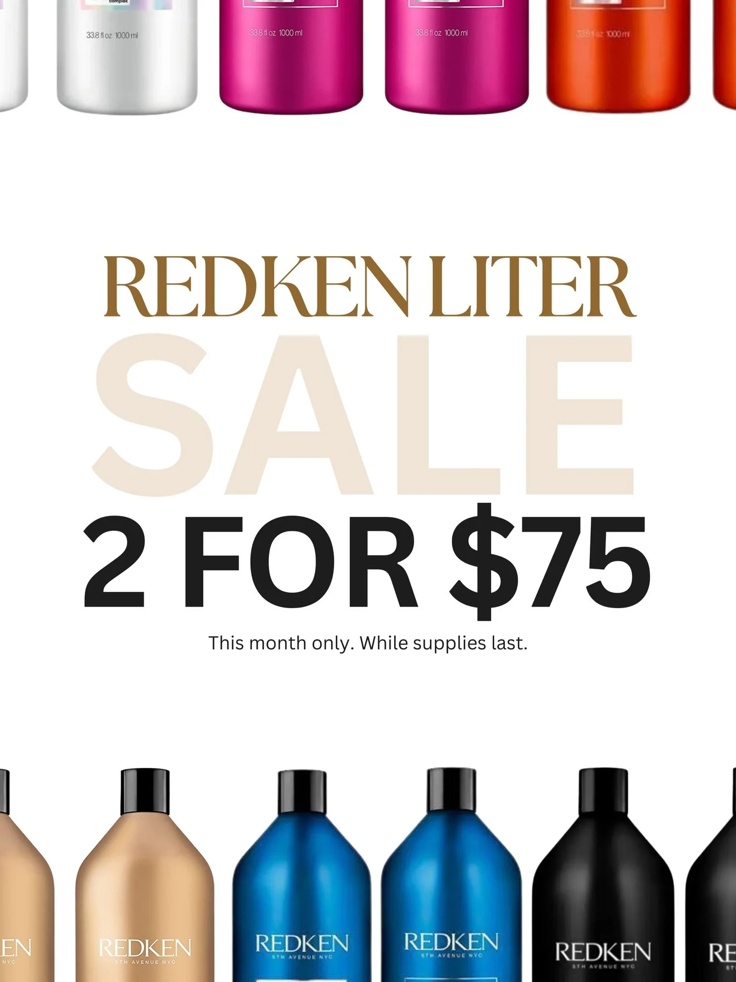 It&rsquo;s the best time of year! Our Redken Liter Sale is BACK. Get two full-size liters for just $75 ✨

There&rsquo;s a duo for every hair type and concern and we&rsquo;re happy to help you find your perfect match.

Thank you for supporting our sma