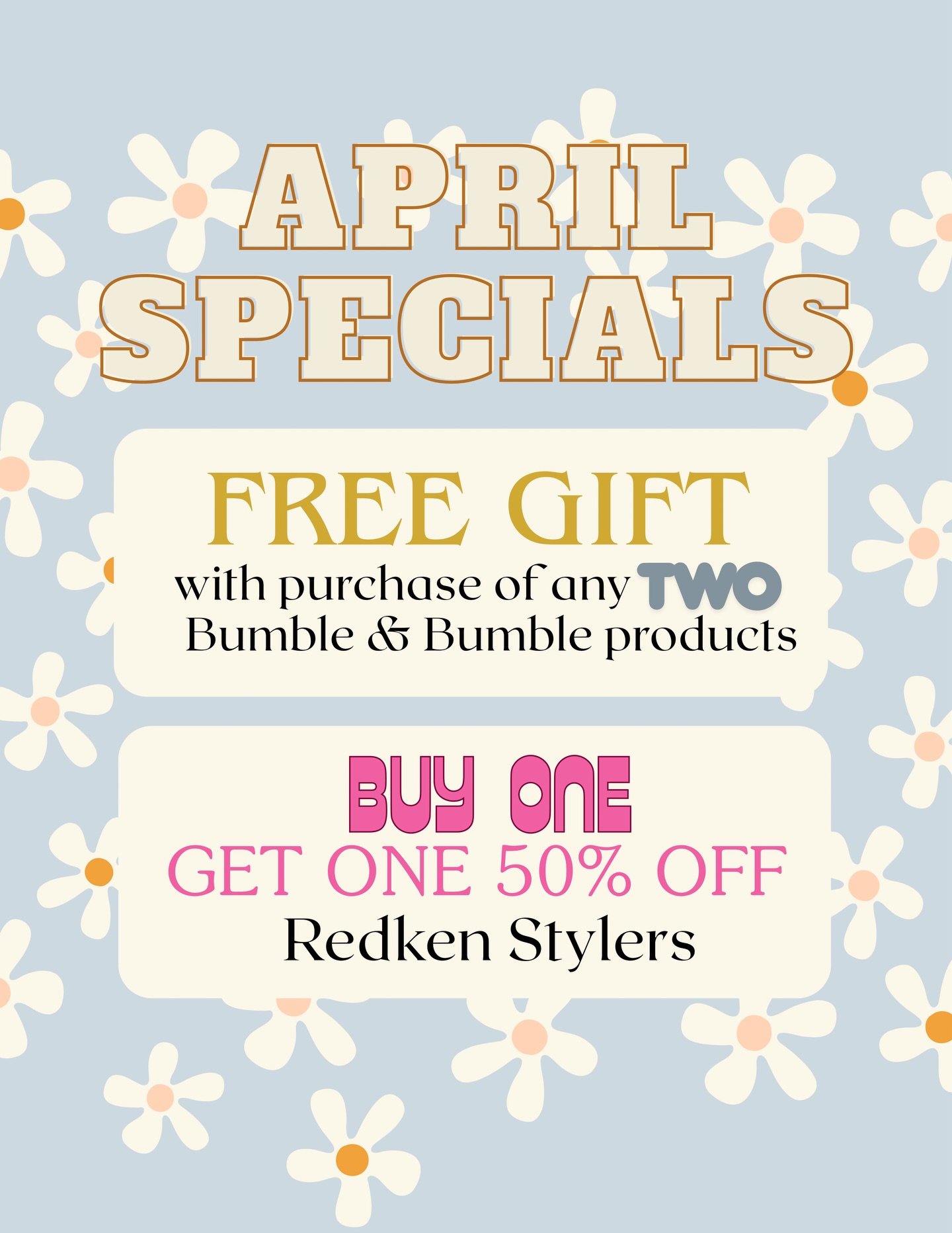 You guys really showed up &amp; showed out 🤍 Our K&eacute;rastase shelves are almost cleared! We&rsquo;re running our 20% off deal through tomorrow (Saturday, 04/11).

Our other specials will still be valid through the end of this month!

Get a FREE