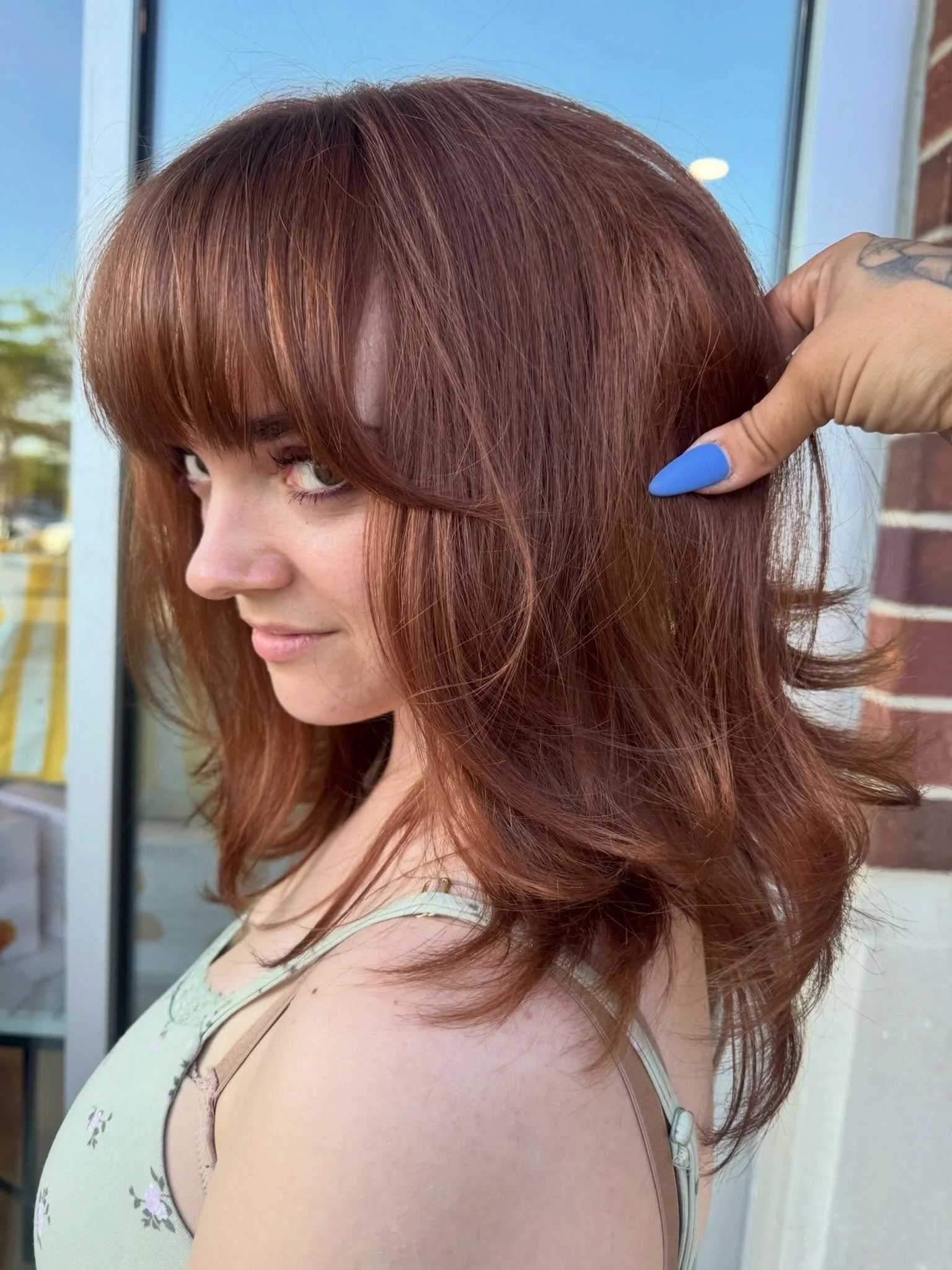 Just obsessed with everything about this look 🩵

Hair by @hair.wizard.erinn 

Let&rsquo;s give you your dream hair! To make an appointment, call 517.225.5958 or book online at district308.com/book

&mdash;&mdash;

#MichiganHairStylist #MichiganHairS