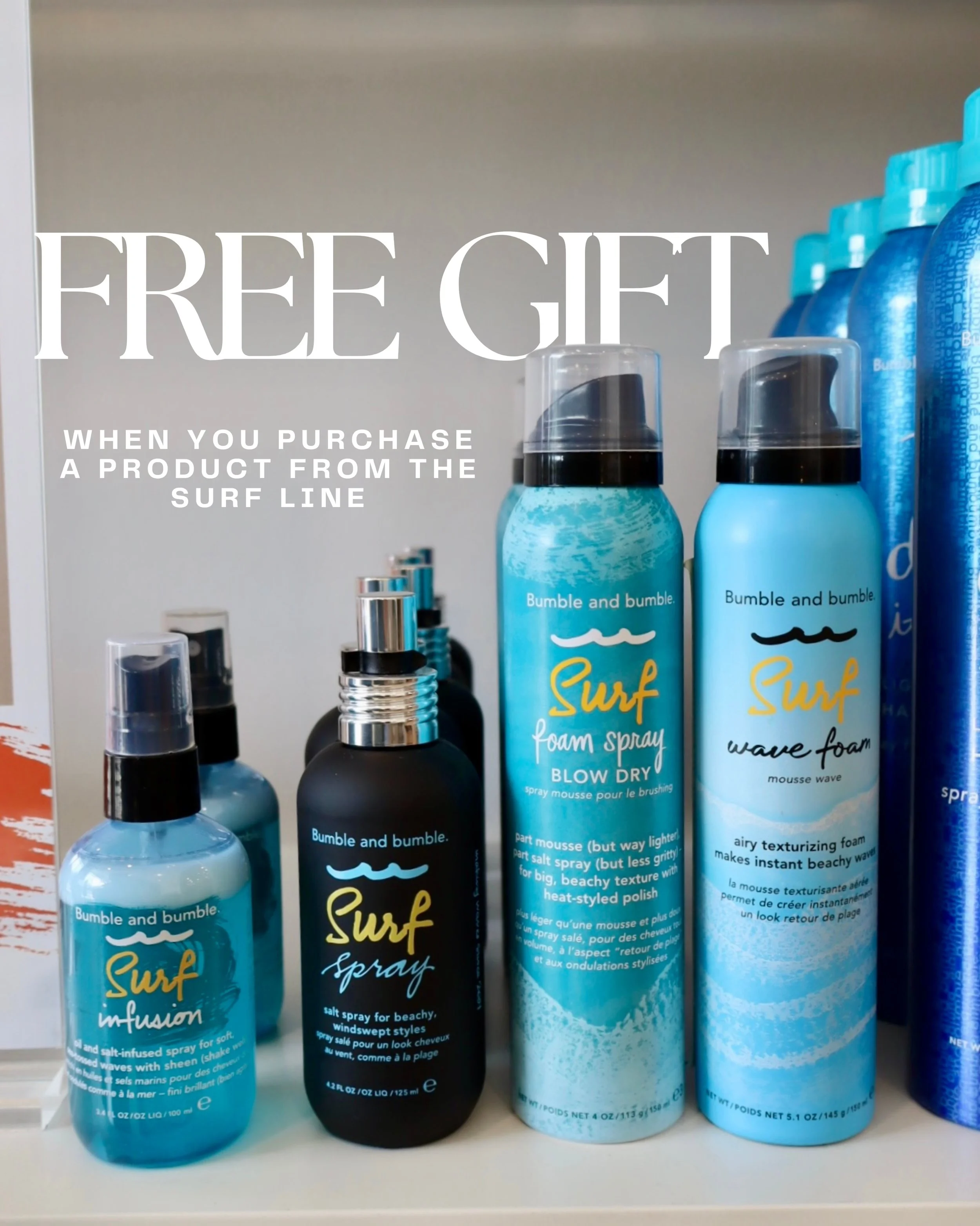 Meet the Bumble and Bumble Surf Line 🌊

Your secret to effortless, beachy texture all summer long! Designed to create that perfectly tousled, lived-in look, the Surf collection adds volume, texture, and body without weighing your hair down.

Whether