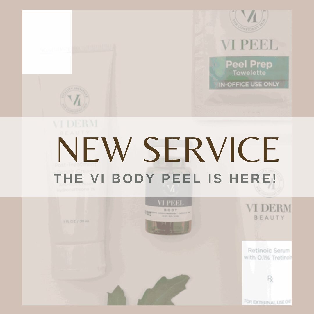 Fall has arrived, marking the beginning of peel season! The VI BODY PEELS are now here to address a range of concerns on any body area including hyperpigmentation, sun damage, acne scars, stretch marks, signs of aging, acanthosis nigricans, keratosis