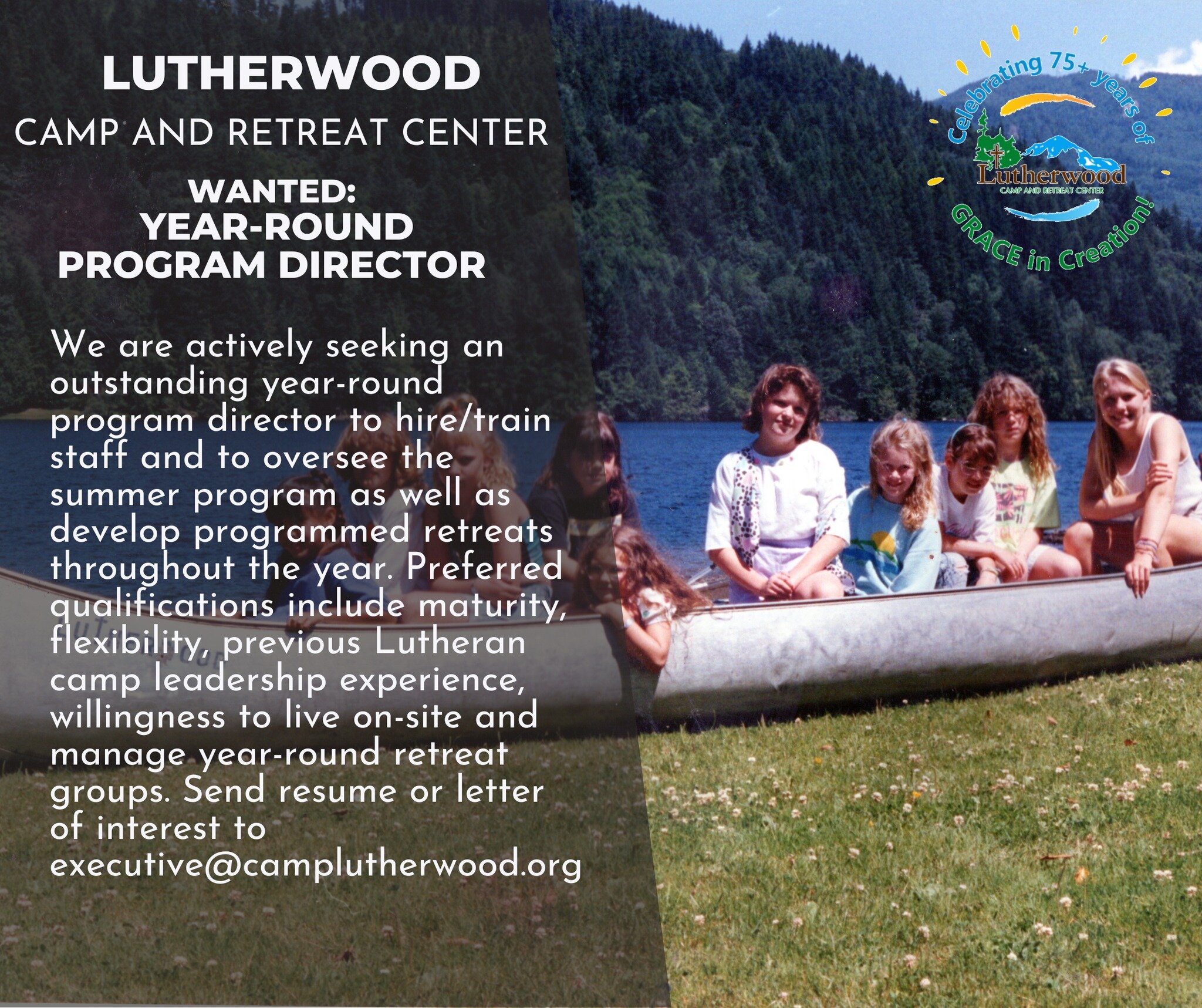 Send resume or letter of interest to executive@camplutherwood.org. #job #programdirector #summercamp #hiringnow