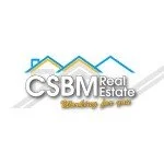 Logo for CSBM Real Estate with mountain and house graphic elements