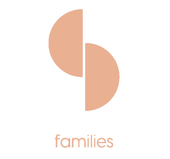 Diagram of two overlapping circles and the word 'families' below them, representing family relationships.