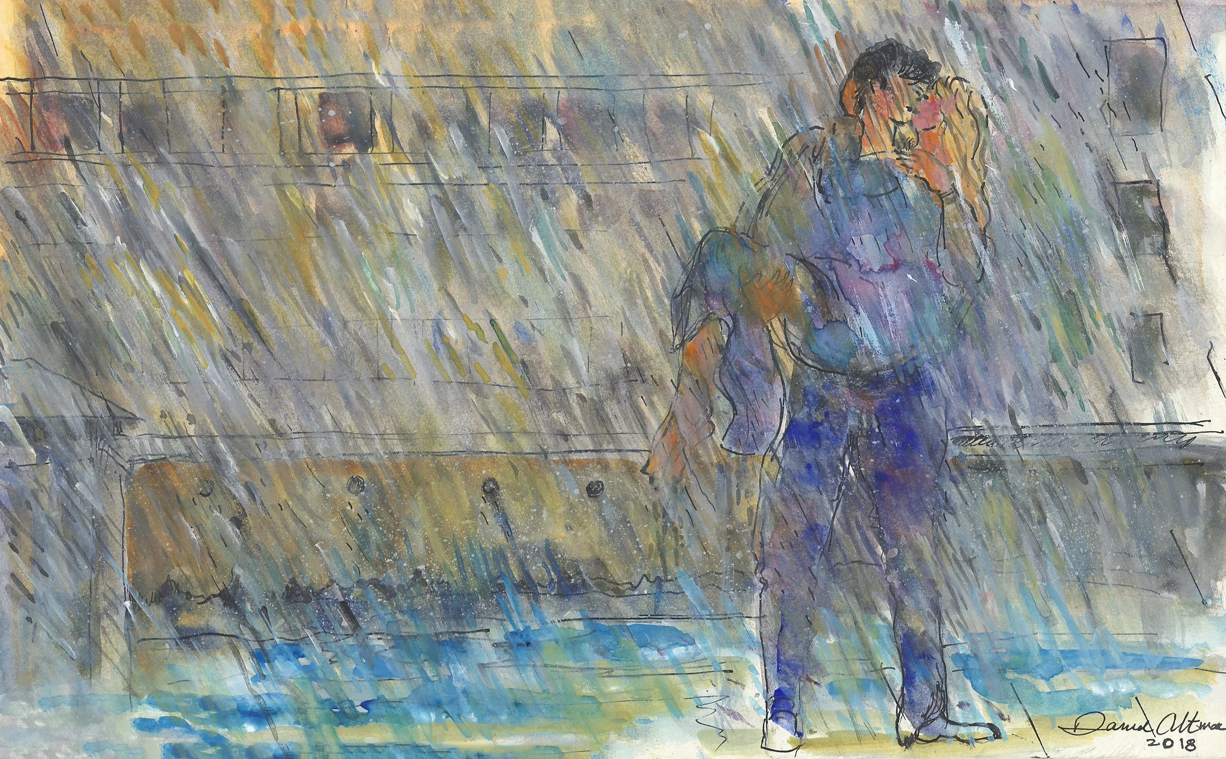Venice Couple in the Rain  available as a print 