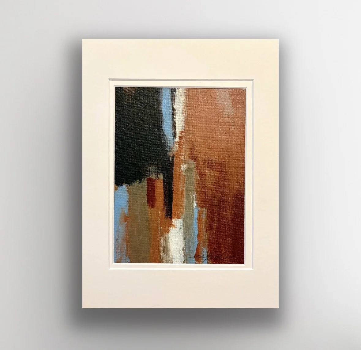 Petite Statements VI No. 3, 9x12, acrylic on canvas board, double matted in off-white, 295.jpg