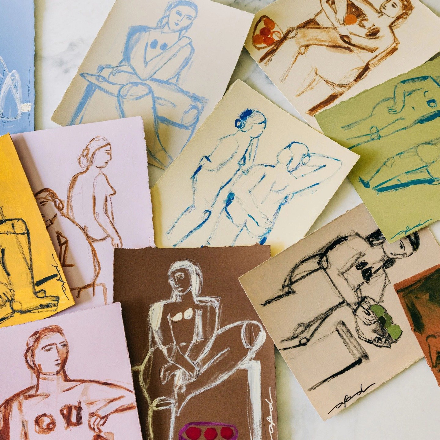 A handful of figure studies on paper are available with @thecampbellcollective 🧡 I love these simple works so much!