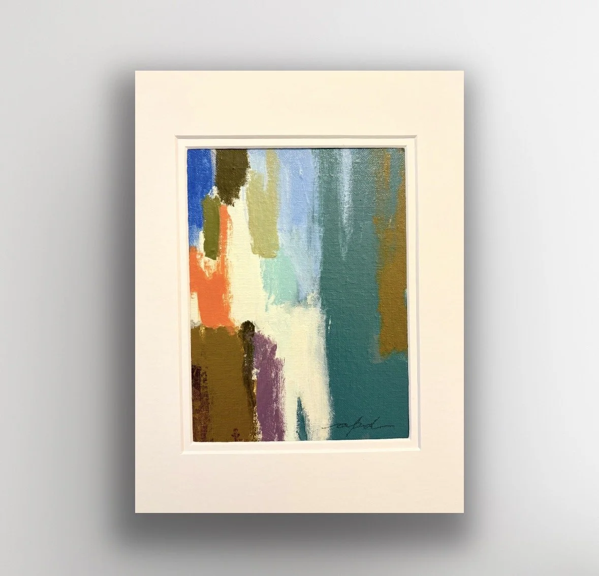 Petite Statements VI No. 12, 9x12, acrylic on canvas board, double matted in off-white, 295.jpg