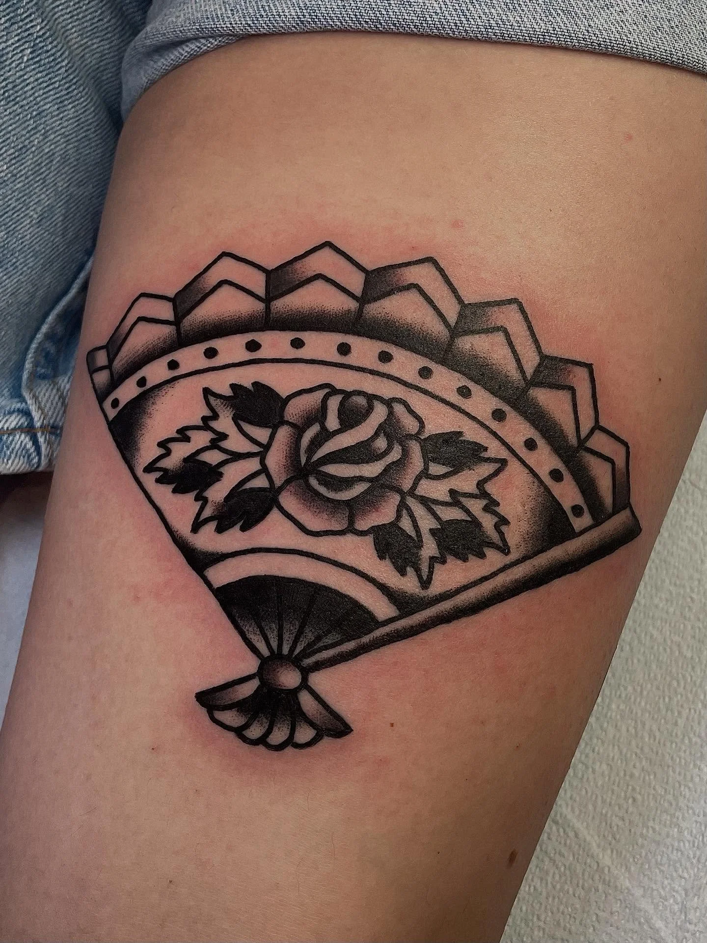 Super fun fan! 🪭 This could be you if you book a tattoo with Mr. Big Tex