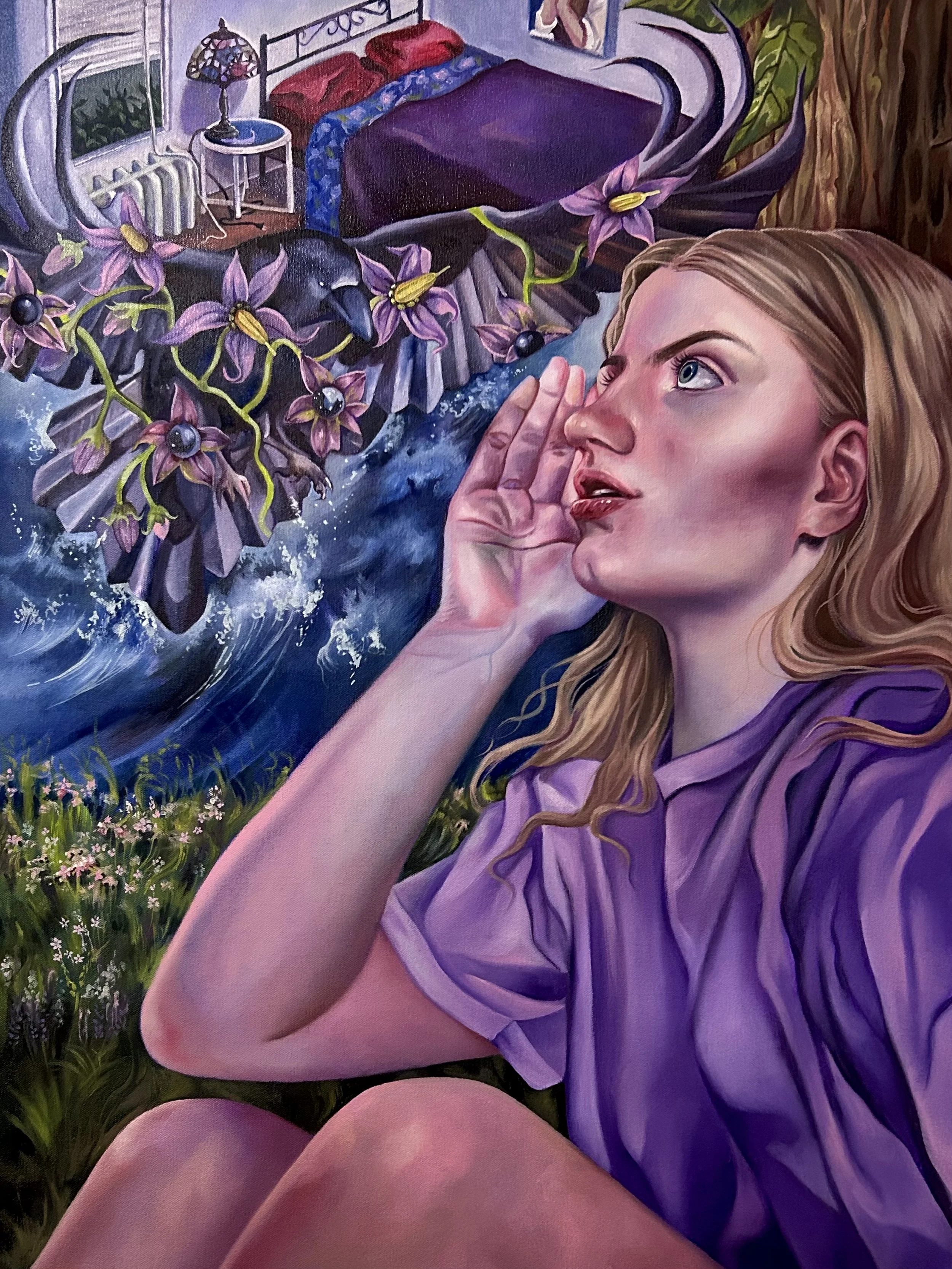 Messages I Can't Send, 2026, Oil on Canvas, 32 x 24 in.