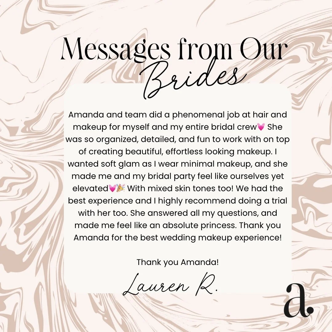 BRB, crying in my makeup kit again. 🥹💌
&bull;&bull;
Nothing snaps me out of December madness faster than a love note from one of our brides.
The burnout? Very real.
The gratitude? Even more real.
&bull;&bull;
&bull;&bull;
If you&rsquo;ve worked wit