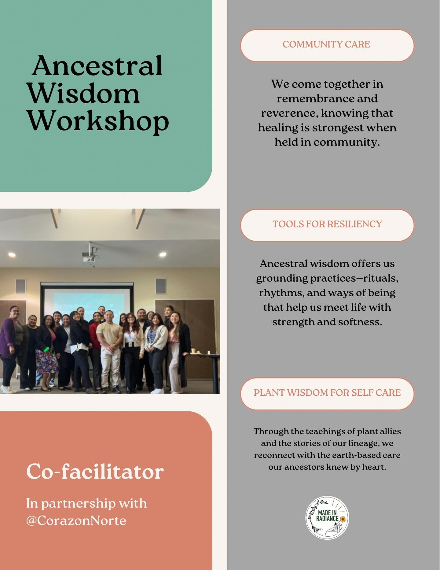 Grateful to have co-facilitated this sacred space with @corazon_norte 🕊️
Together, we held a series of ancestral workshops designed to nurture hope and self-resiliency for frontline staff supporting immigration reform for youth in Los Angeles.
It w