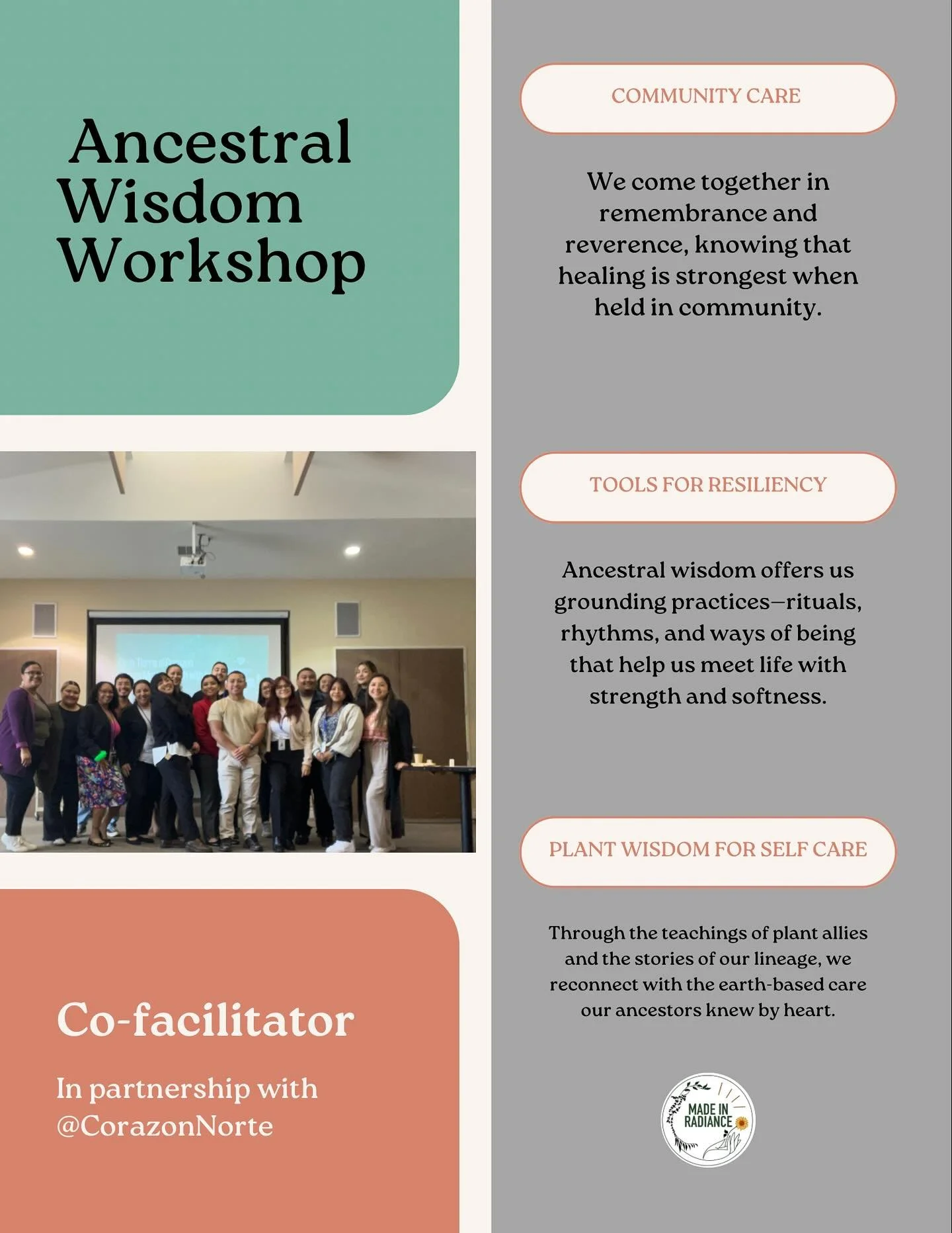 Grateful to have co-facilitated this sacred space with @corazon_norte 🕊️
Together, we held a series of ancestral workshops designed to nurture hope and self-resiliency for frontline staff supporting immigration reform for youth in Los Angeles.
It w