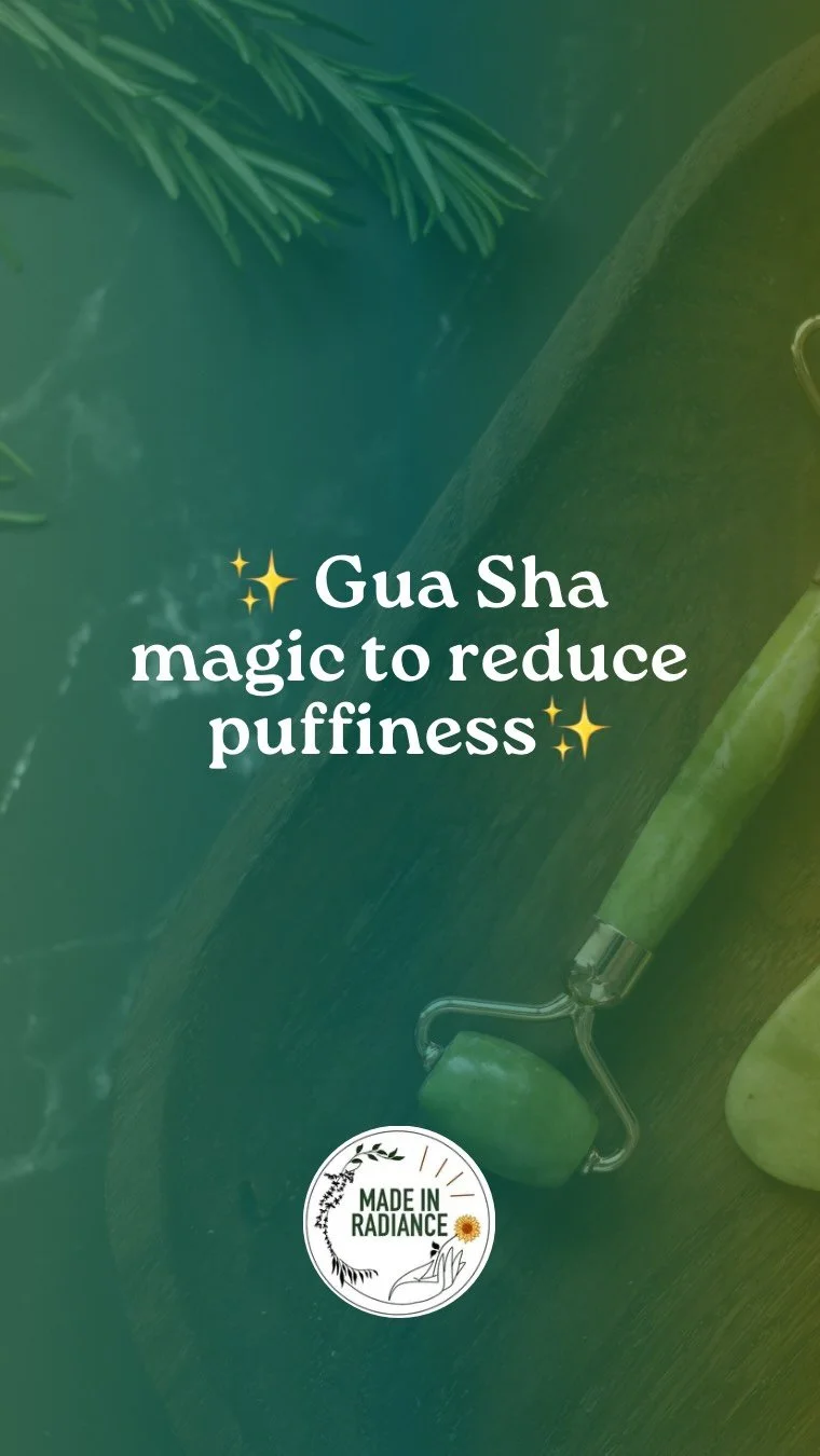 ✨Morning Gua Sha Ritual for Puffy Eyes✨
Melt stagnation. Move lymph. Welcome radiance.
Use with your favorite oil, breathe deeply, and repeat daily.
#MadeInRadiance #GuaShaRitual #PuffyEyes #AncestralSkincare #EyeCare #FacialMassage #MorningRitual
