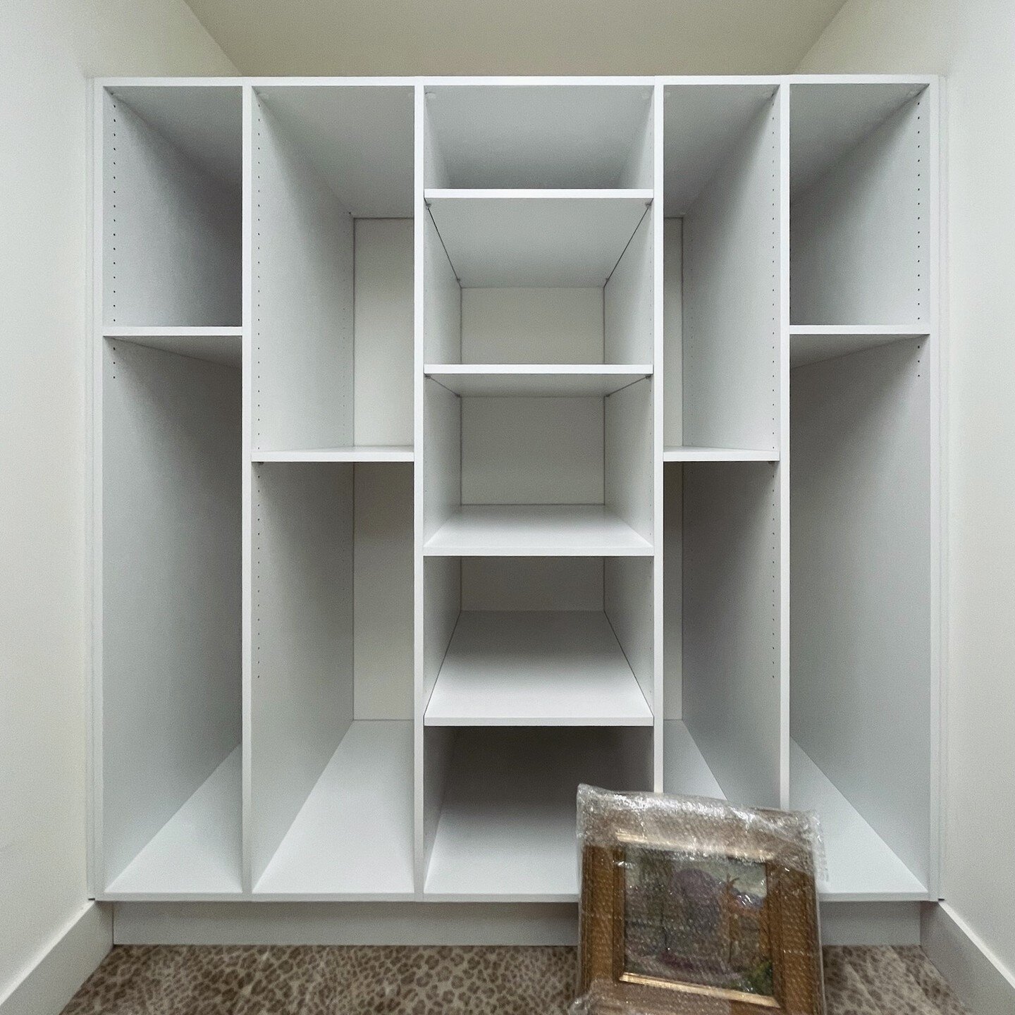 🎨✨Artwork storage ✨ Whether you need a closet or a sleek shelving unit to house your cherished artwork, we're here to bring your visions to life. #CustomCraftsmanship #ArtworkStorage #localbusiness