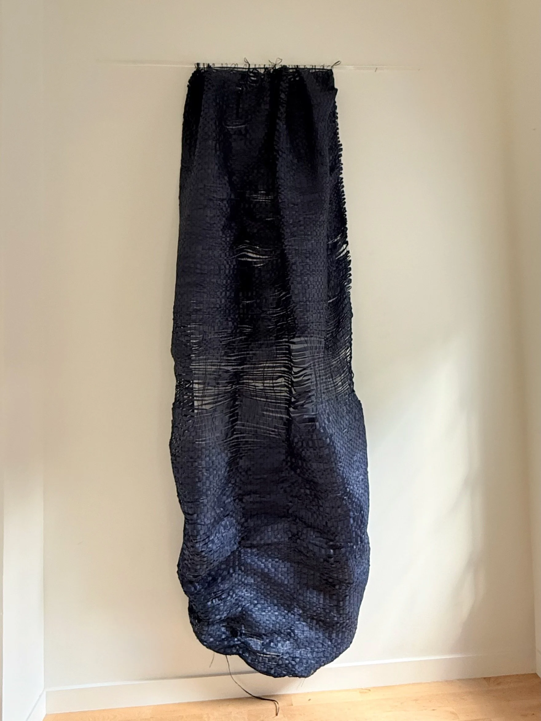 Navy Blue Bamboo. 38x110"