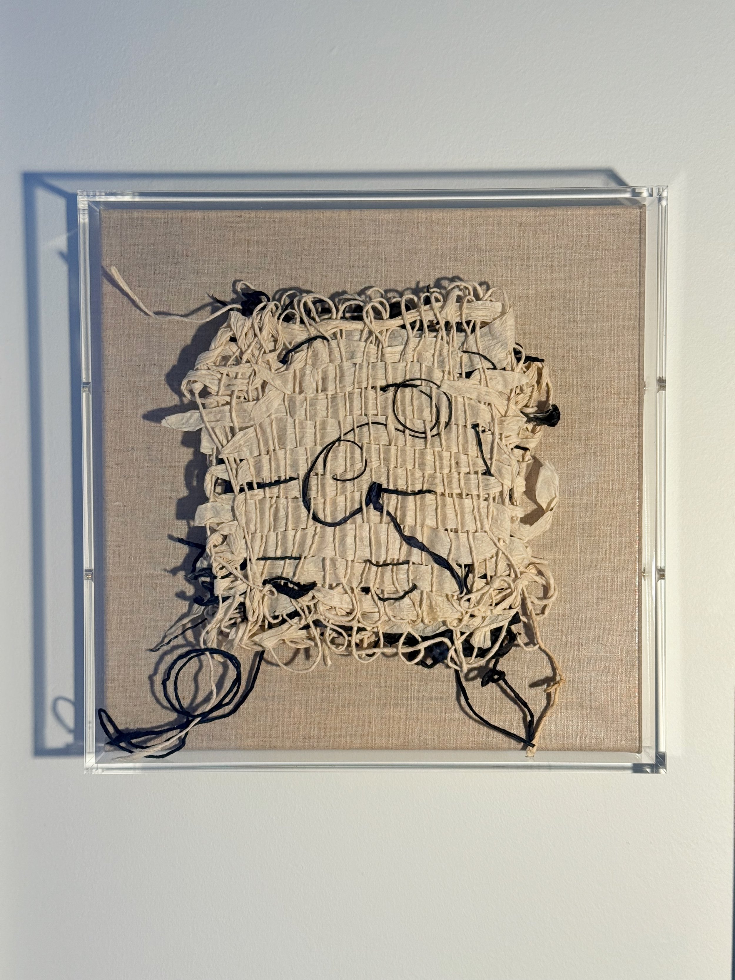 paper patches layered and framed . 2023 . $900