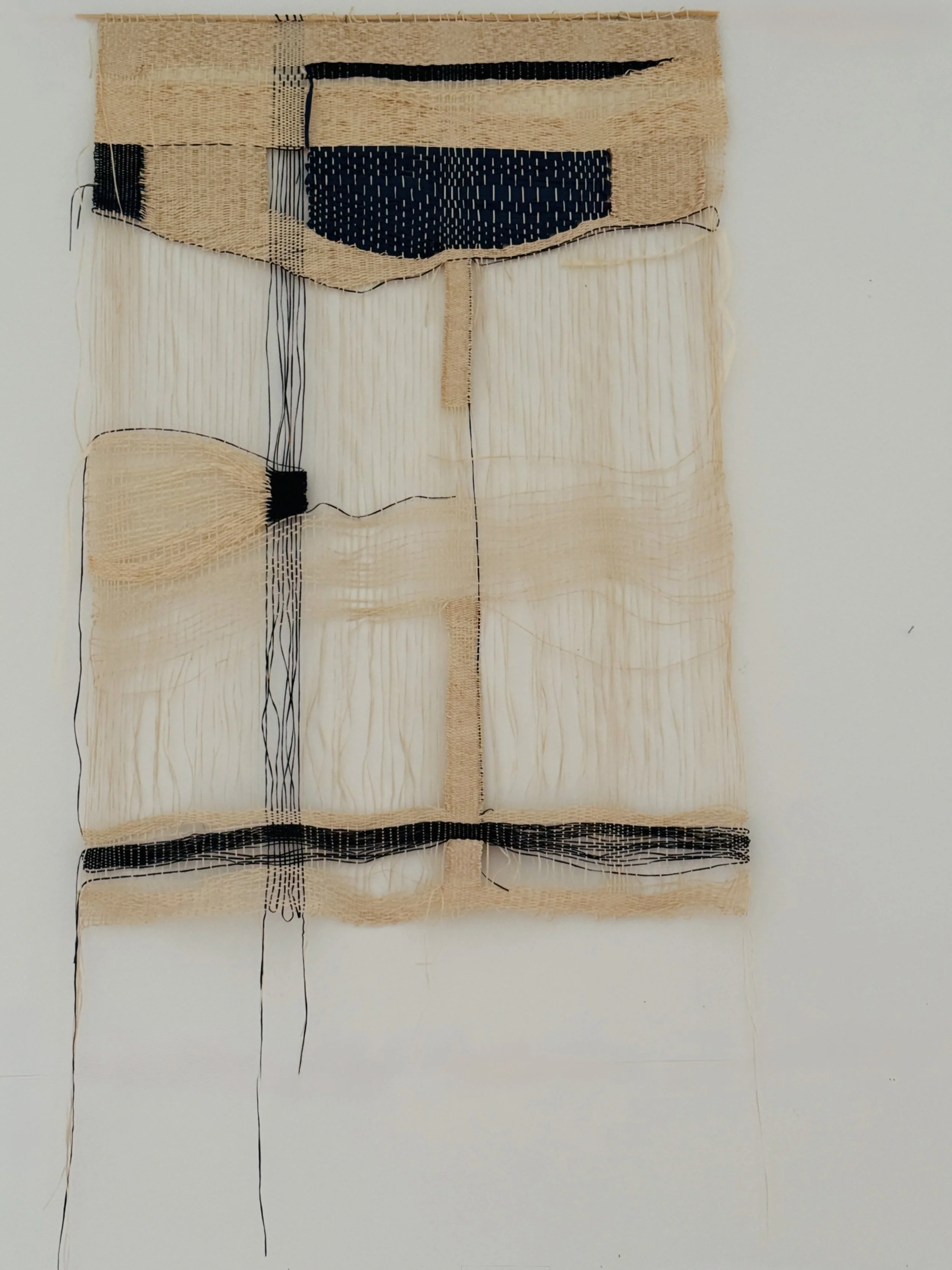 this space is this time is this space . 36x50" . 2026 . bamboo and cotton