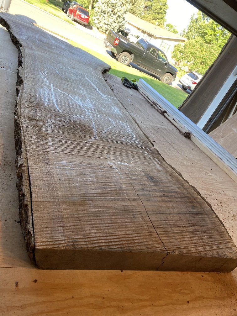BEFORE: Black Walnut Book-Matched Slab