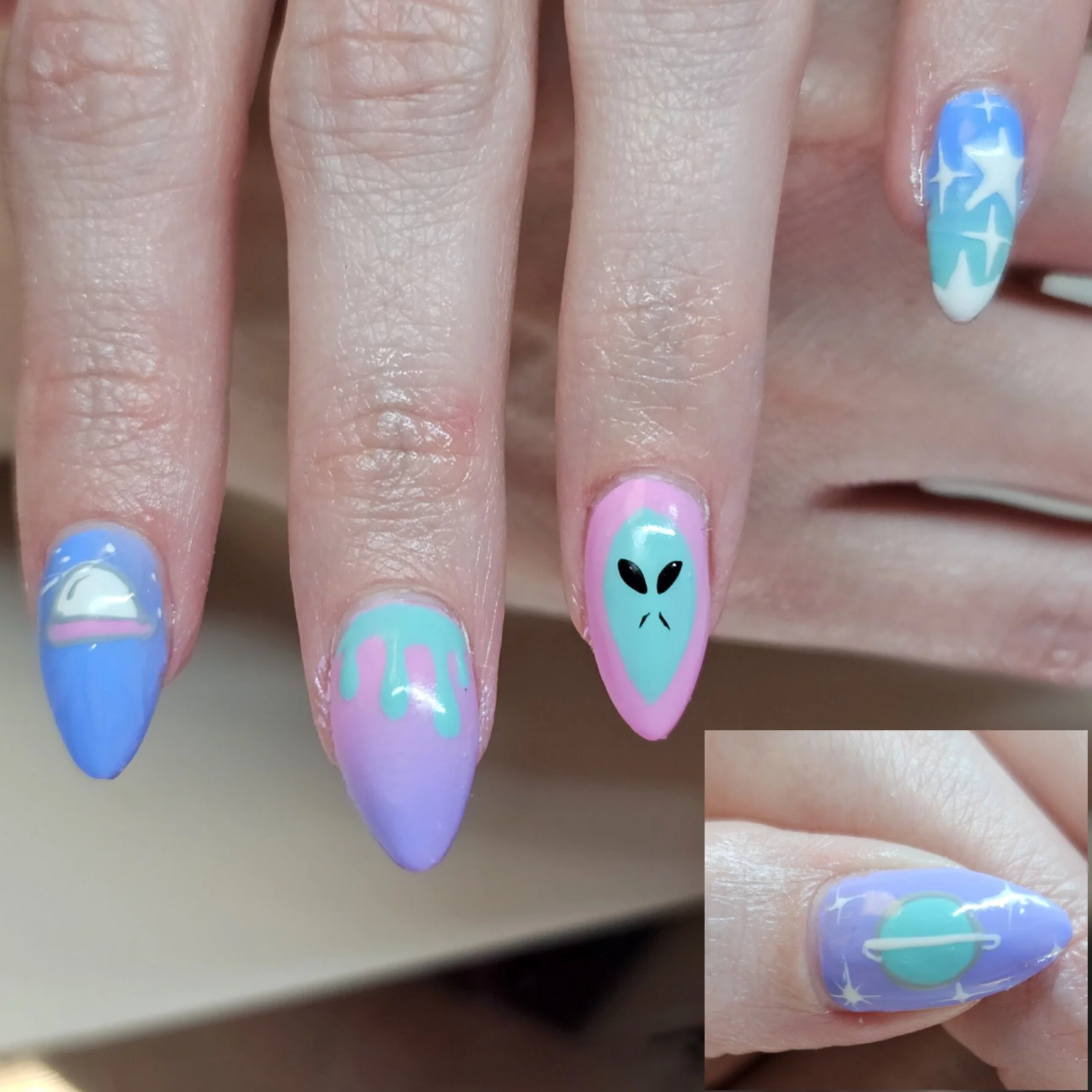 Alien set design with ombres.