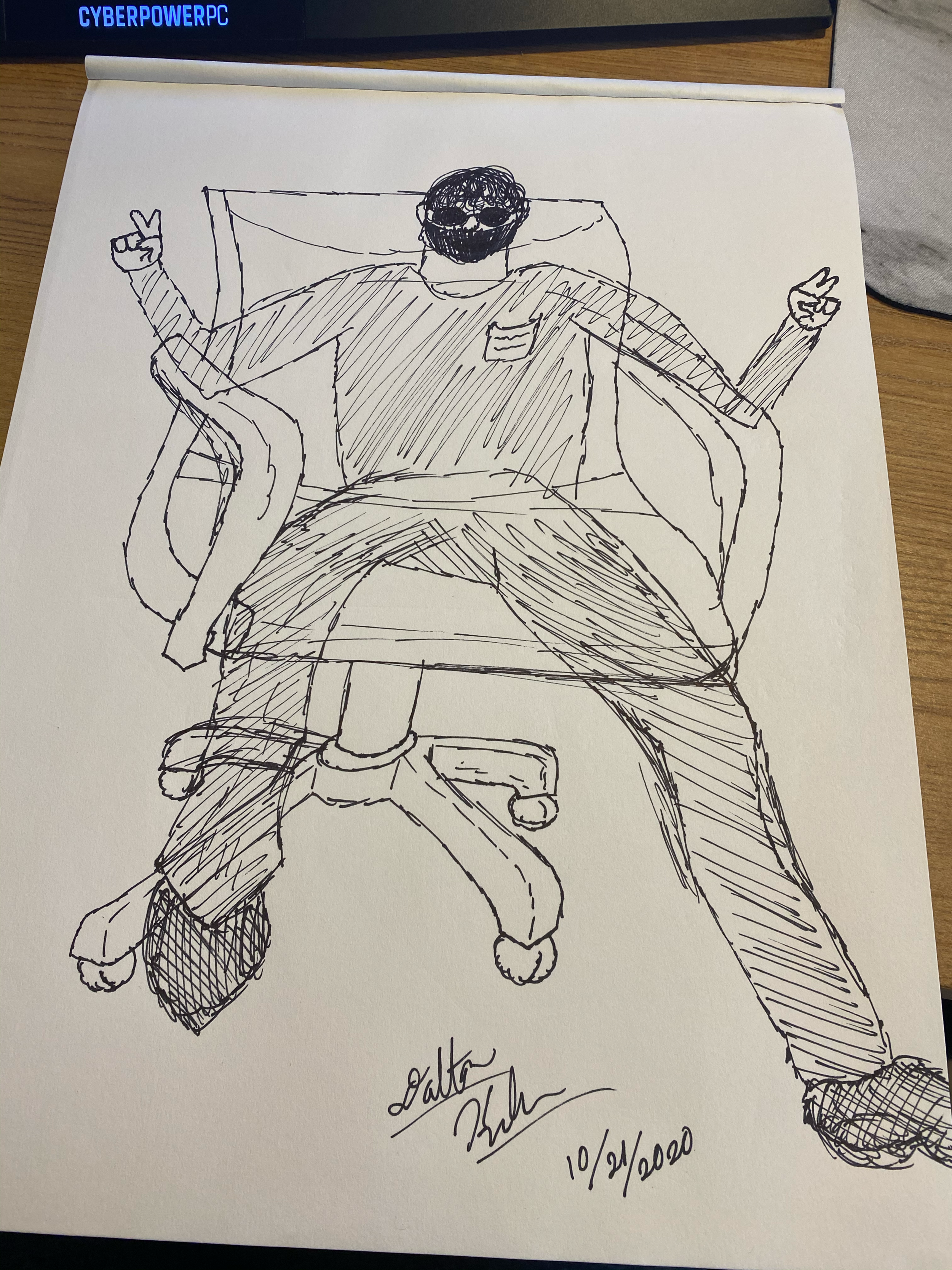 Character drawn by McGuffey students inspired by Visiting Artist Jayla Patton