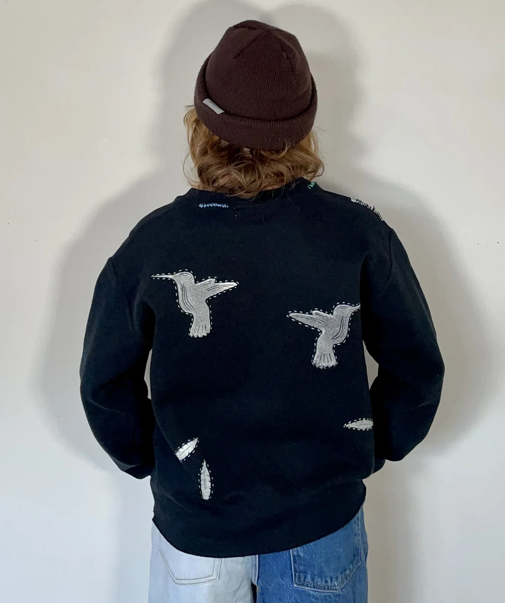 Upcycled 'Black Lives Matter' Sweatshirt with Block Stamping
