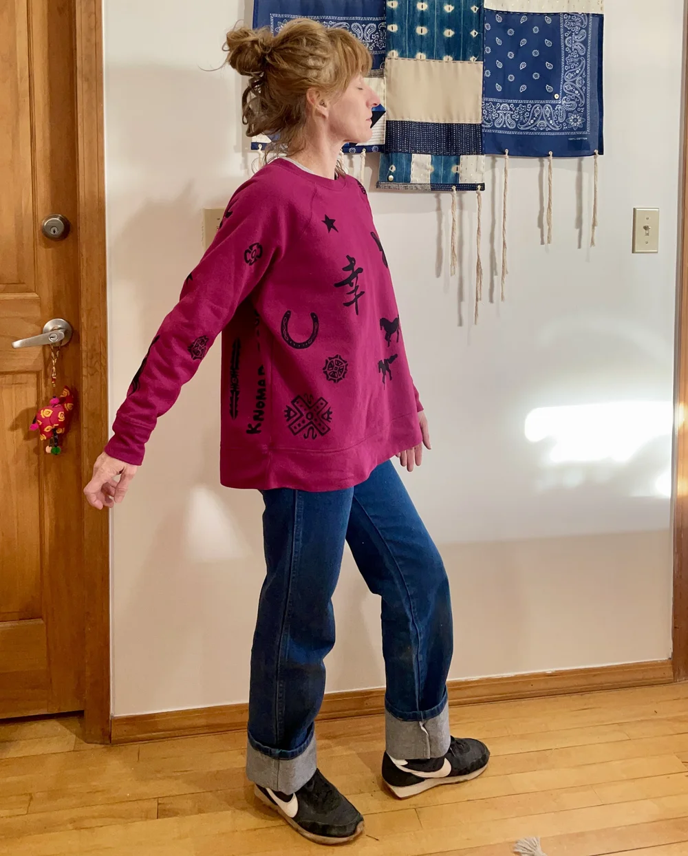 Upcycled Block Print Sweatshirt — KNOMAD TIGER x NICKI STEWART