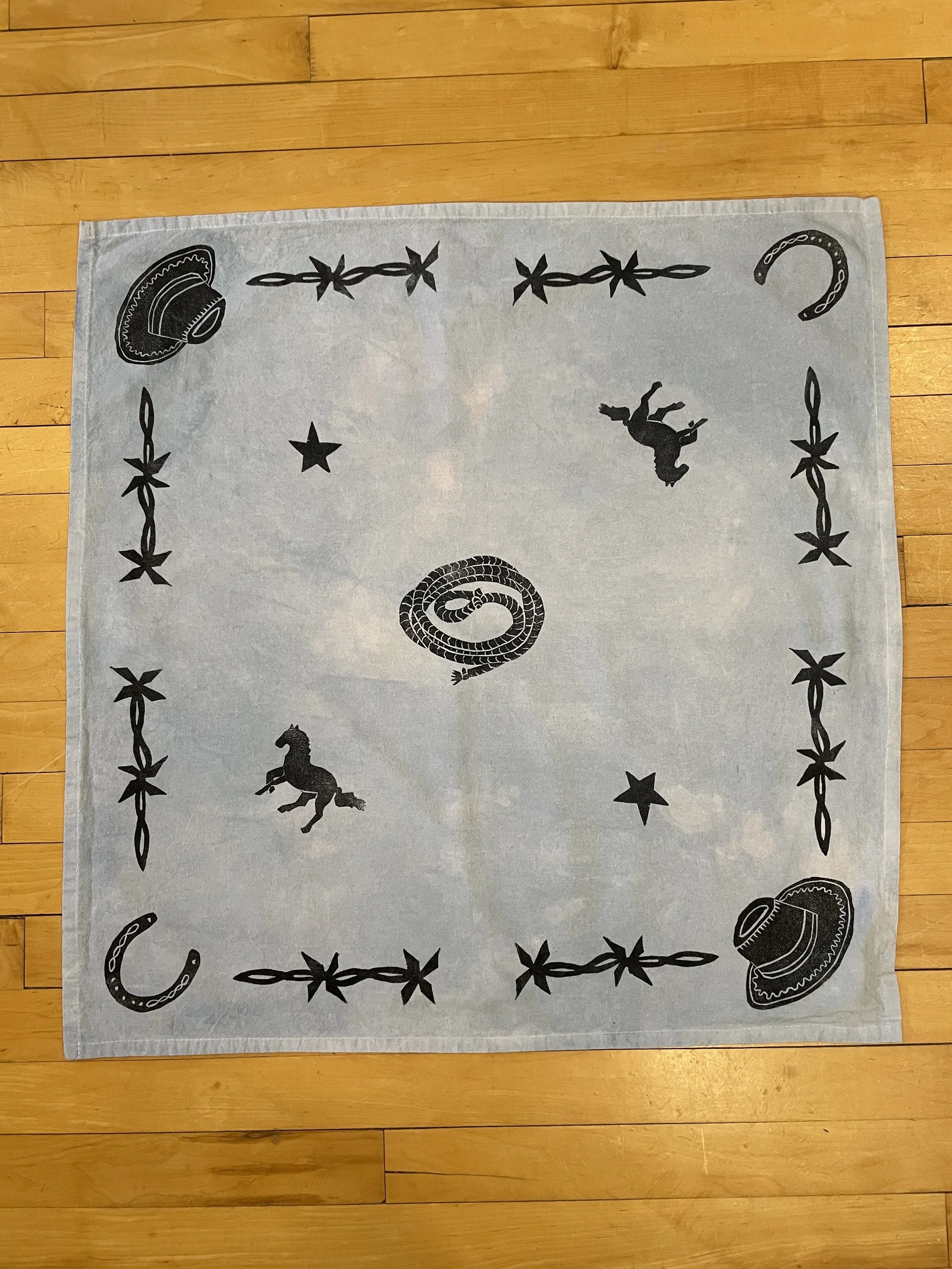 Howdy Towelana - Marbled Indigo and Madder Root