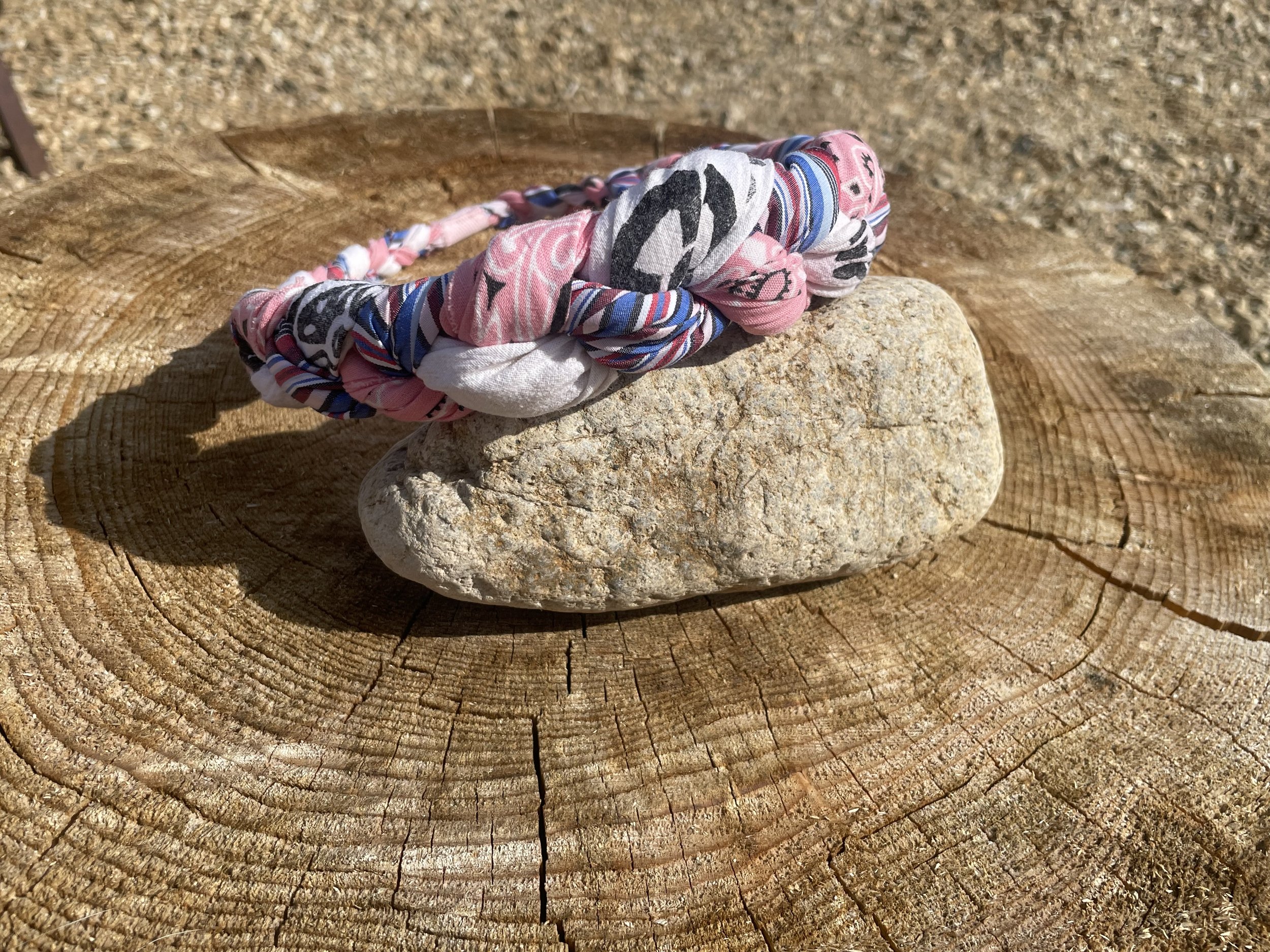 Braided Headband Pink & Multicolor