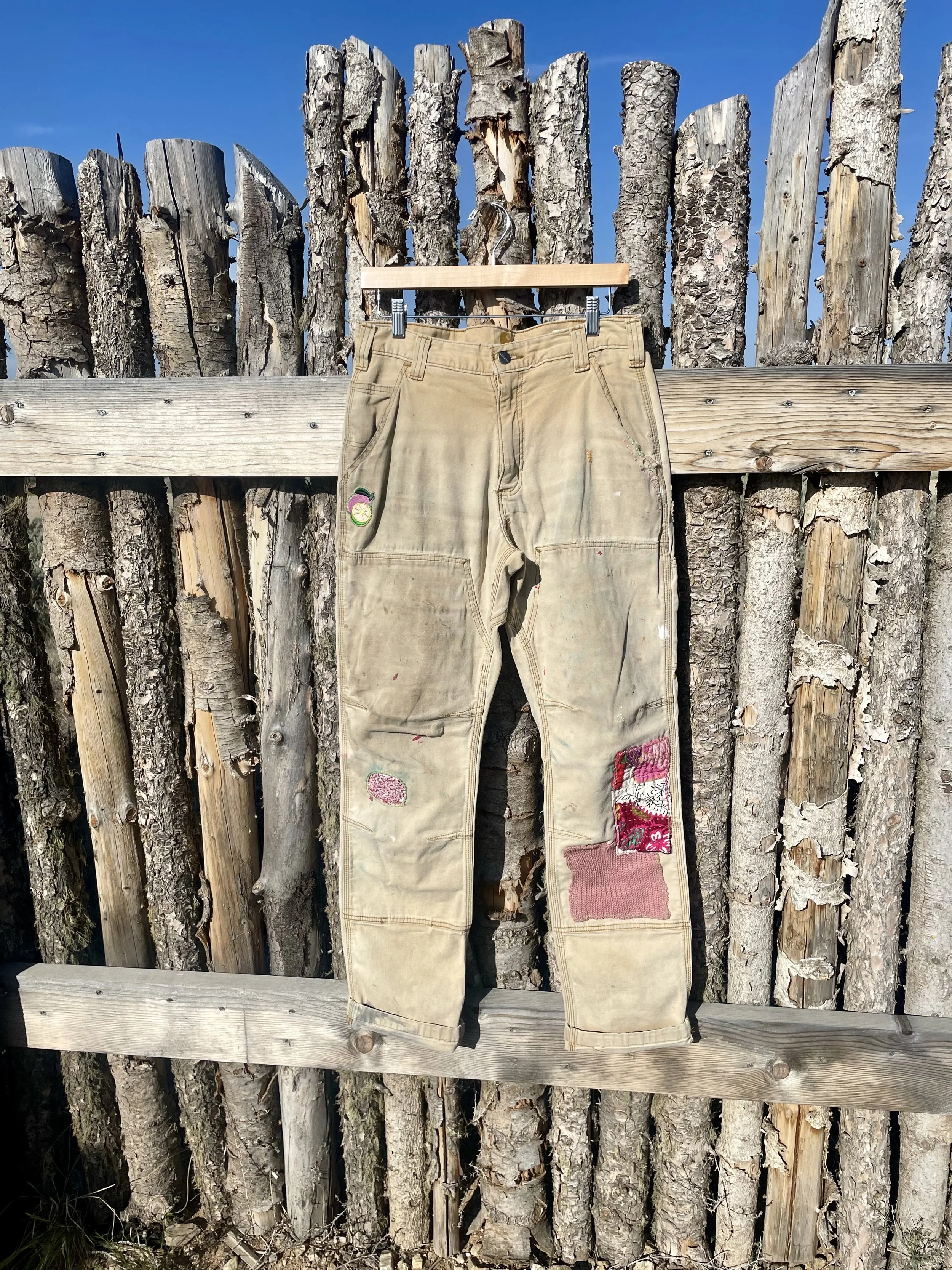 Upcycled and Mended Carhartt Work Pant 31x34