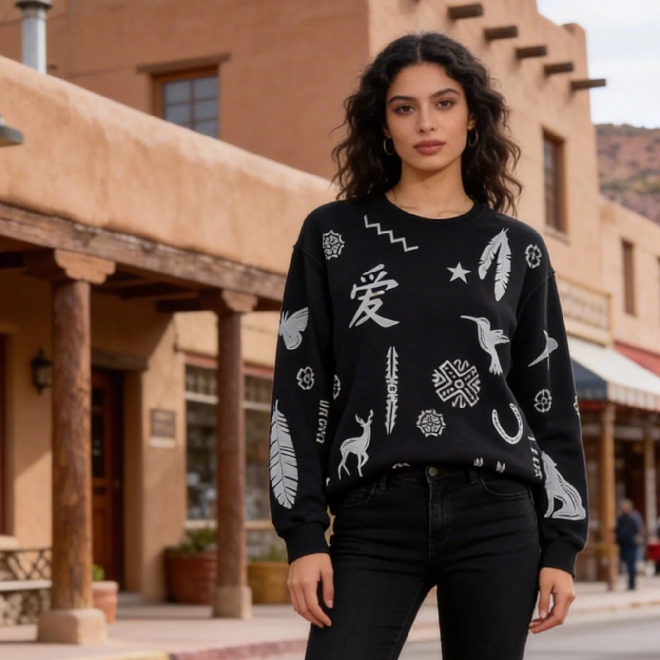 Upcycled Secondhand Black Sweatshirt