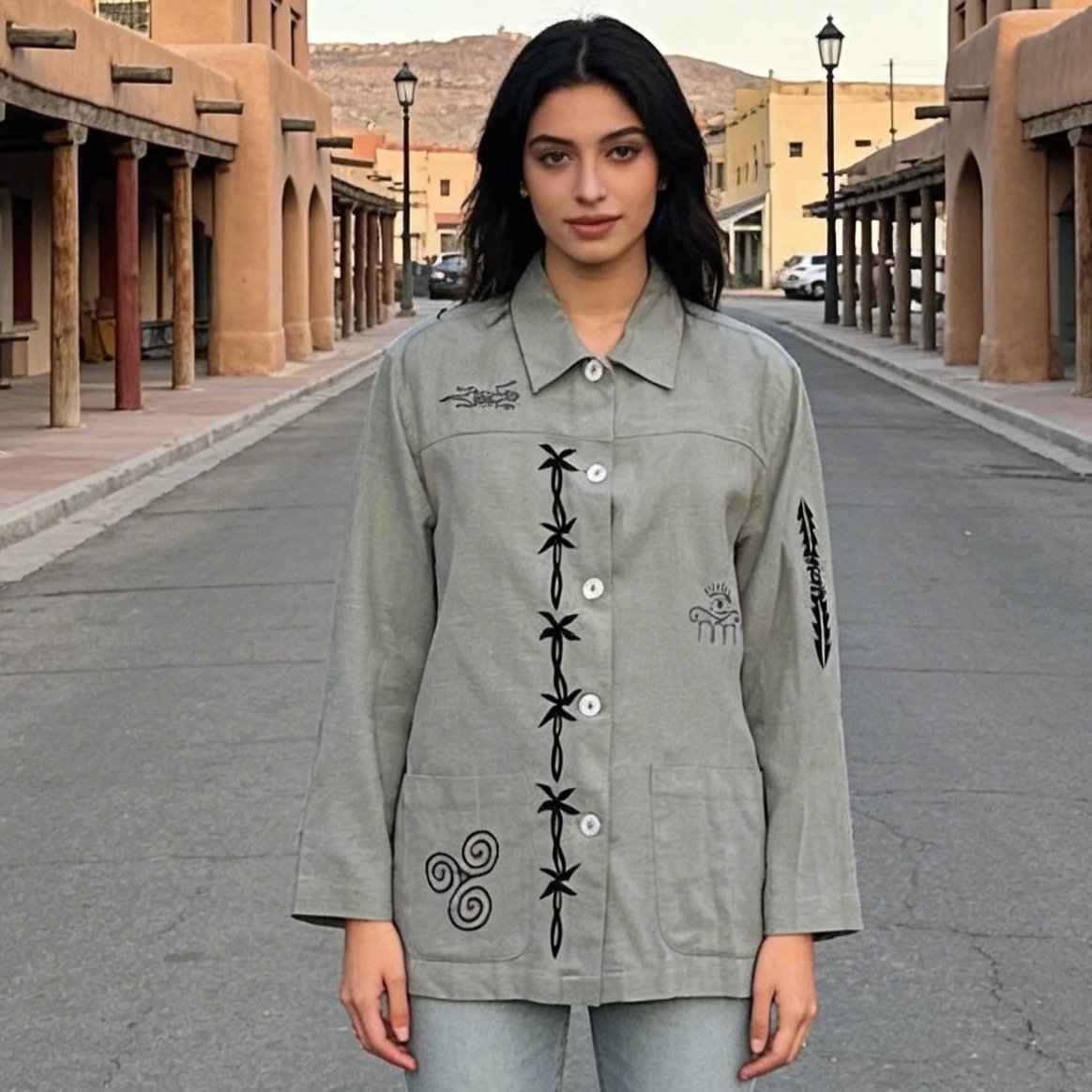 Upcycled Vintage Silk 'Michael Carrie' Shirt -XL