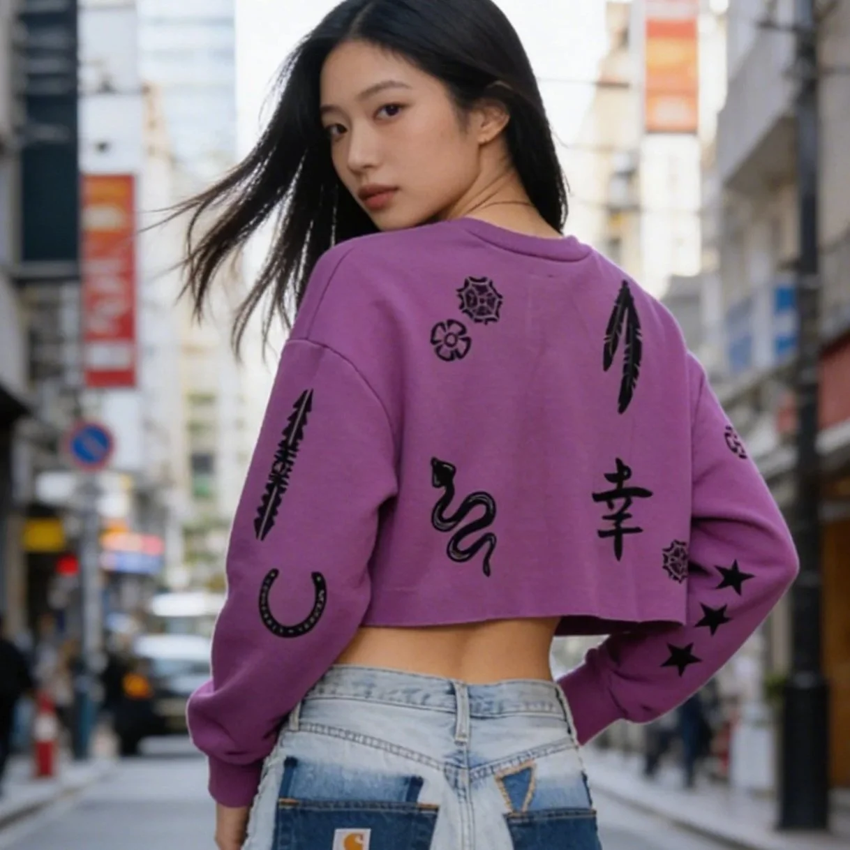 Upcycled Sweatshirt - Purple/ Berry Sz XLarge