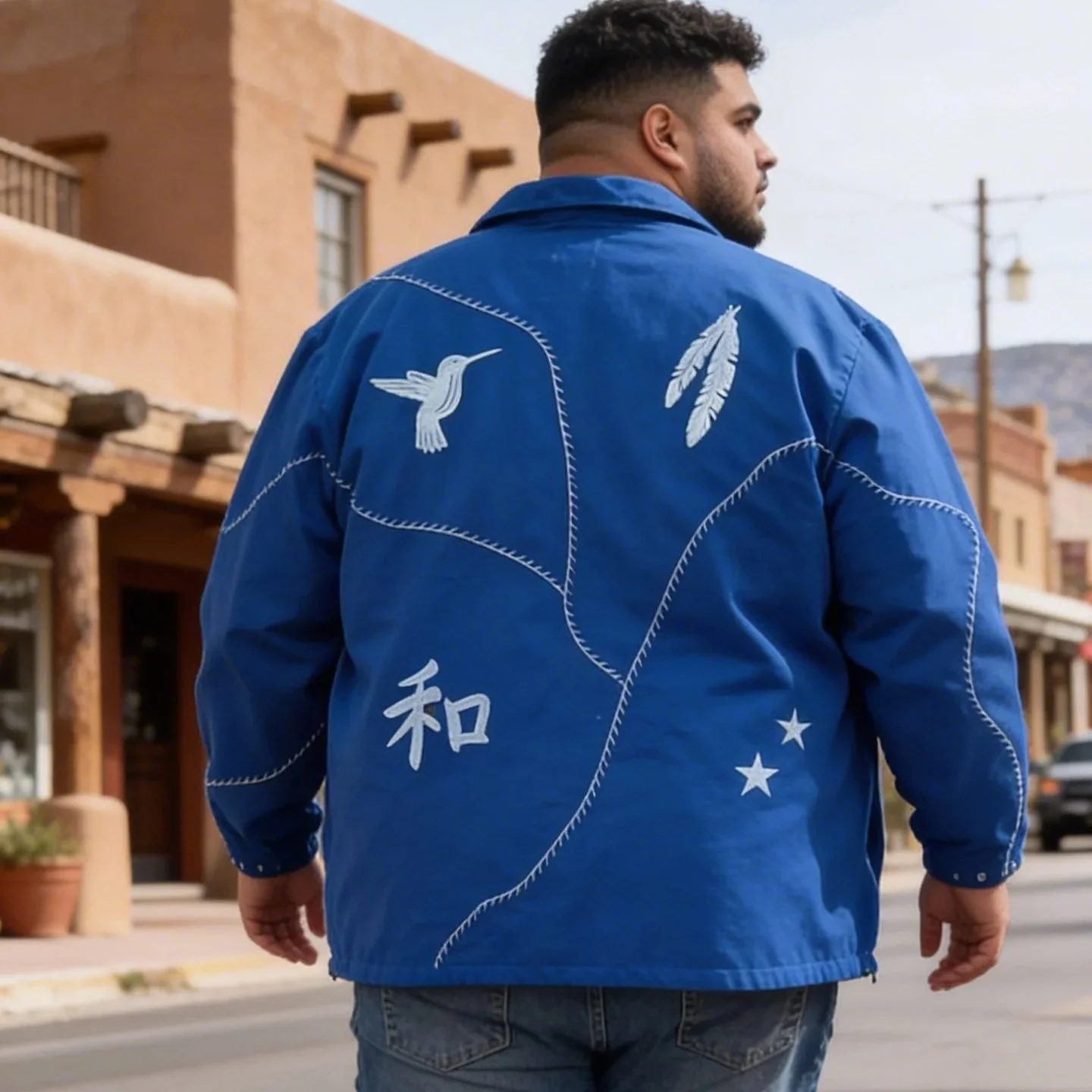 Upcylced Royal Blue Work Jacket- XXLarge