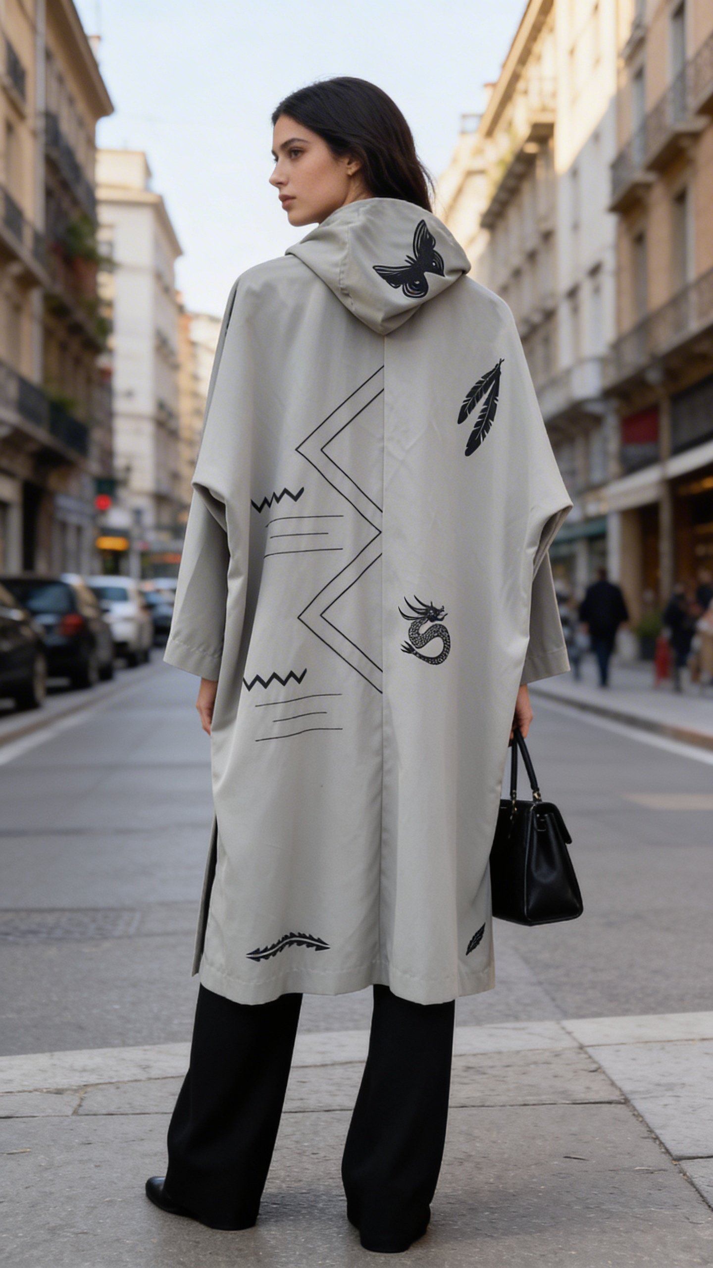 Upcycled Lightweight Jacket with Hood - X Large