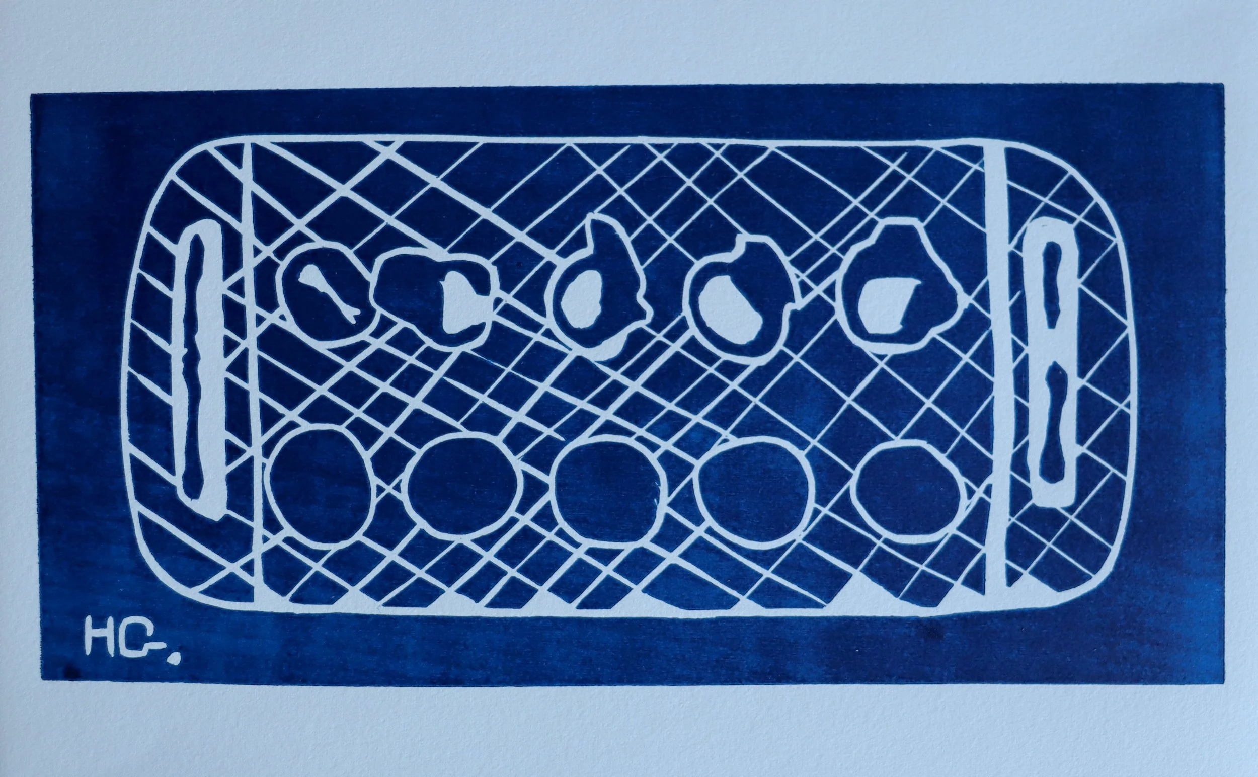 Twin set, 2022, woodcut on academia©