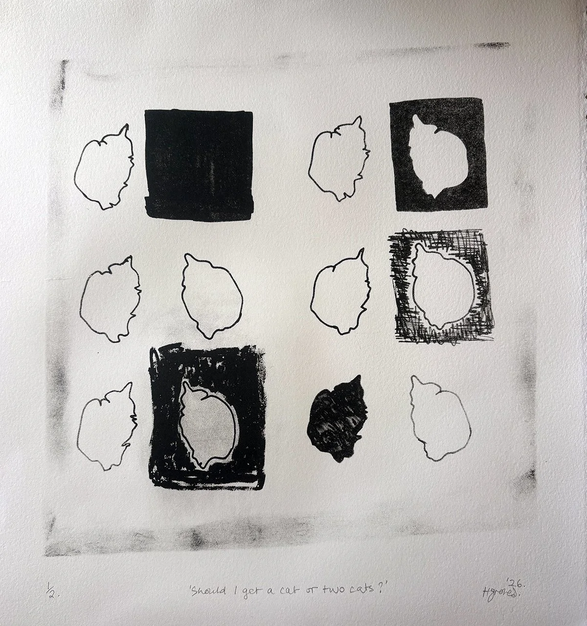 Should I get a cat or two cats?
2026, lithograph edition of 2 on BFK©
