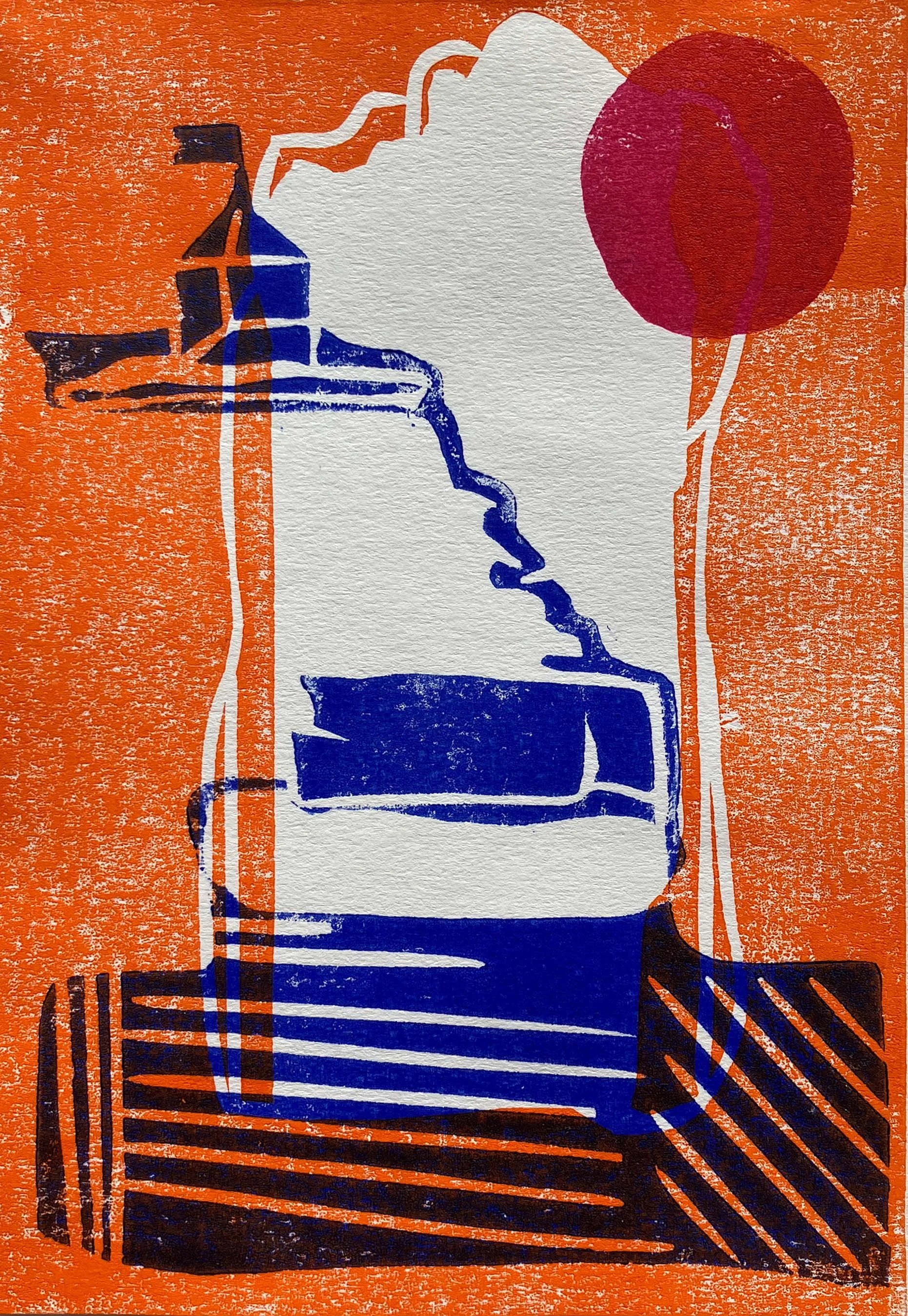 Life in technicolour, multi-block woodcut on archival blotting paper 135gsm©