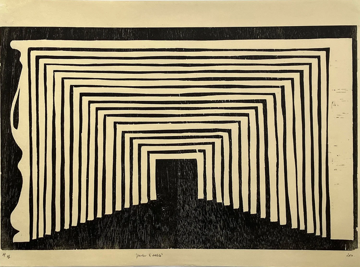 Parler à table, 2010, woodcut on kozo©