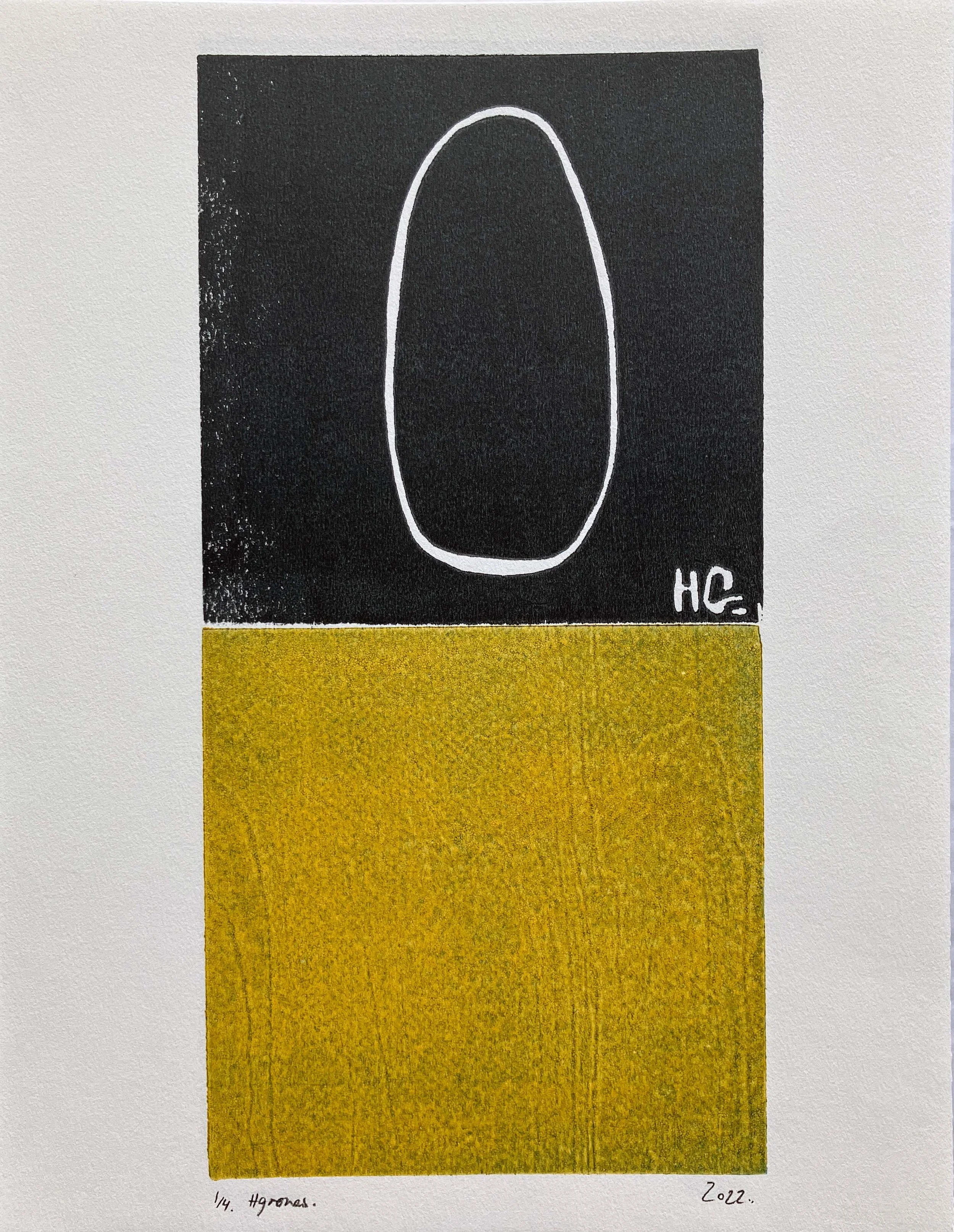 Around abouts, 2022, woodcut on academia©