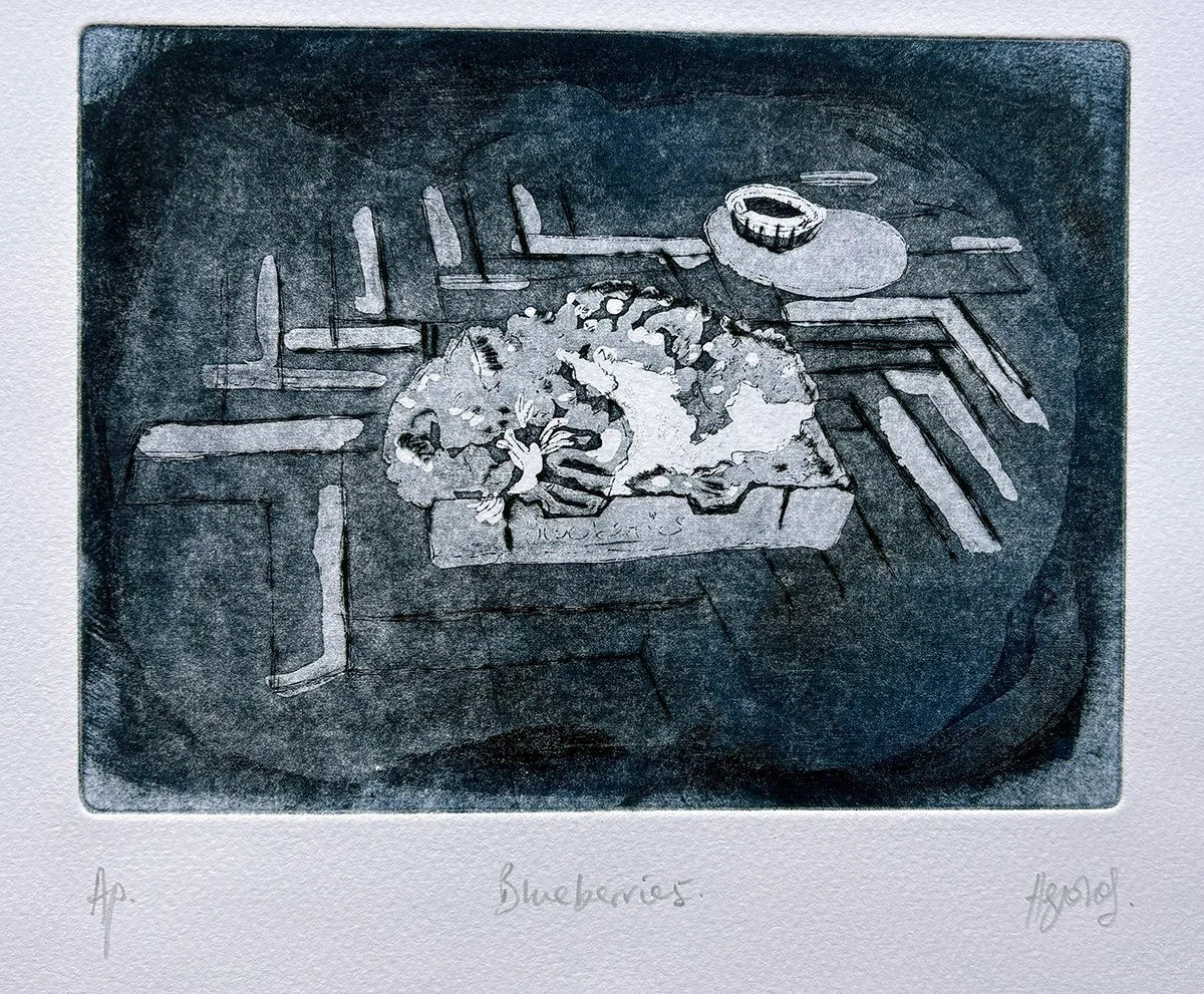 blueberries, 2025, aquatint©