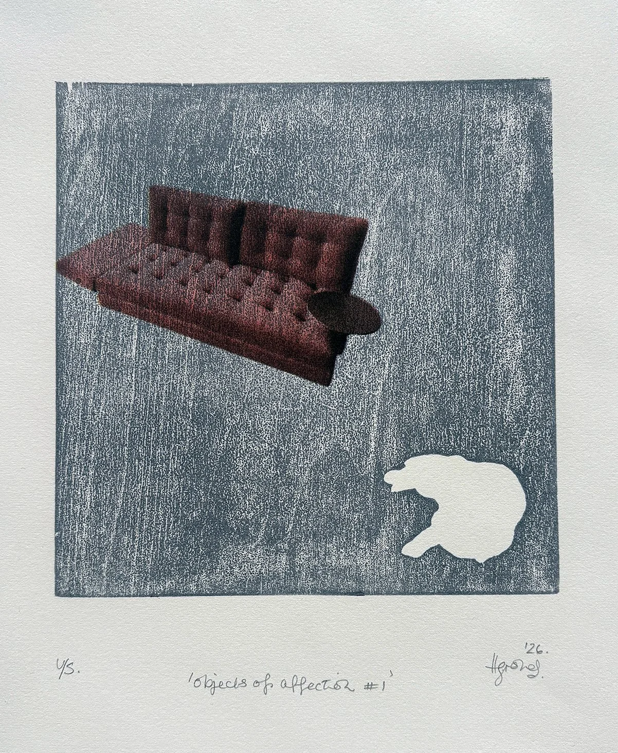 Objects of affection #1
2026, woodcut/image transfer unique state on Arches©
