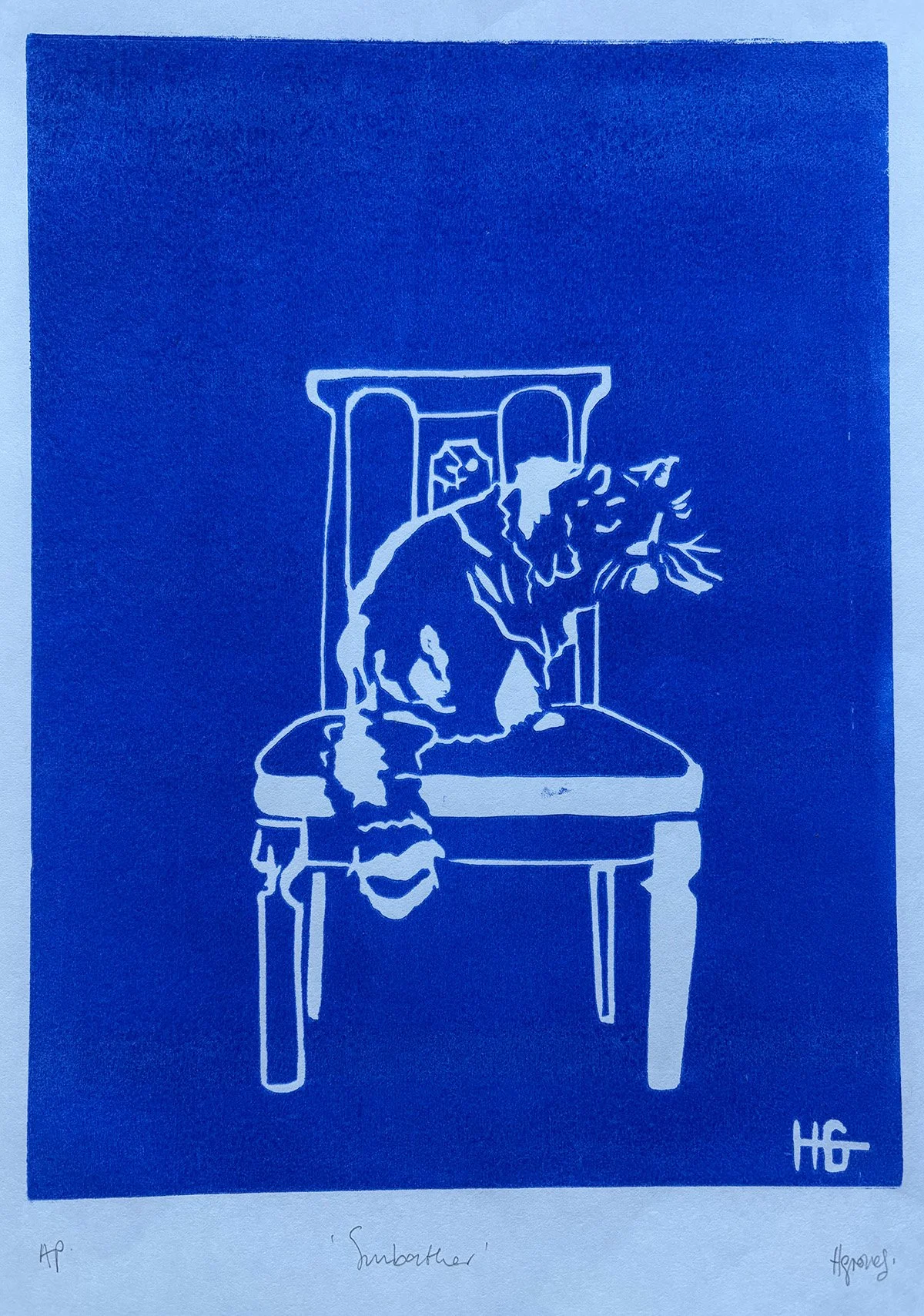 sunbather, 2025, woodcut©