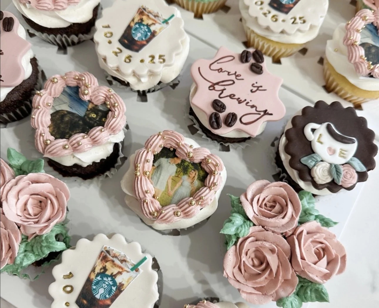vegan bridal shower cupcakes love is brewing theme