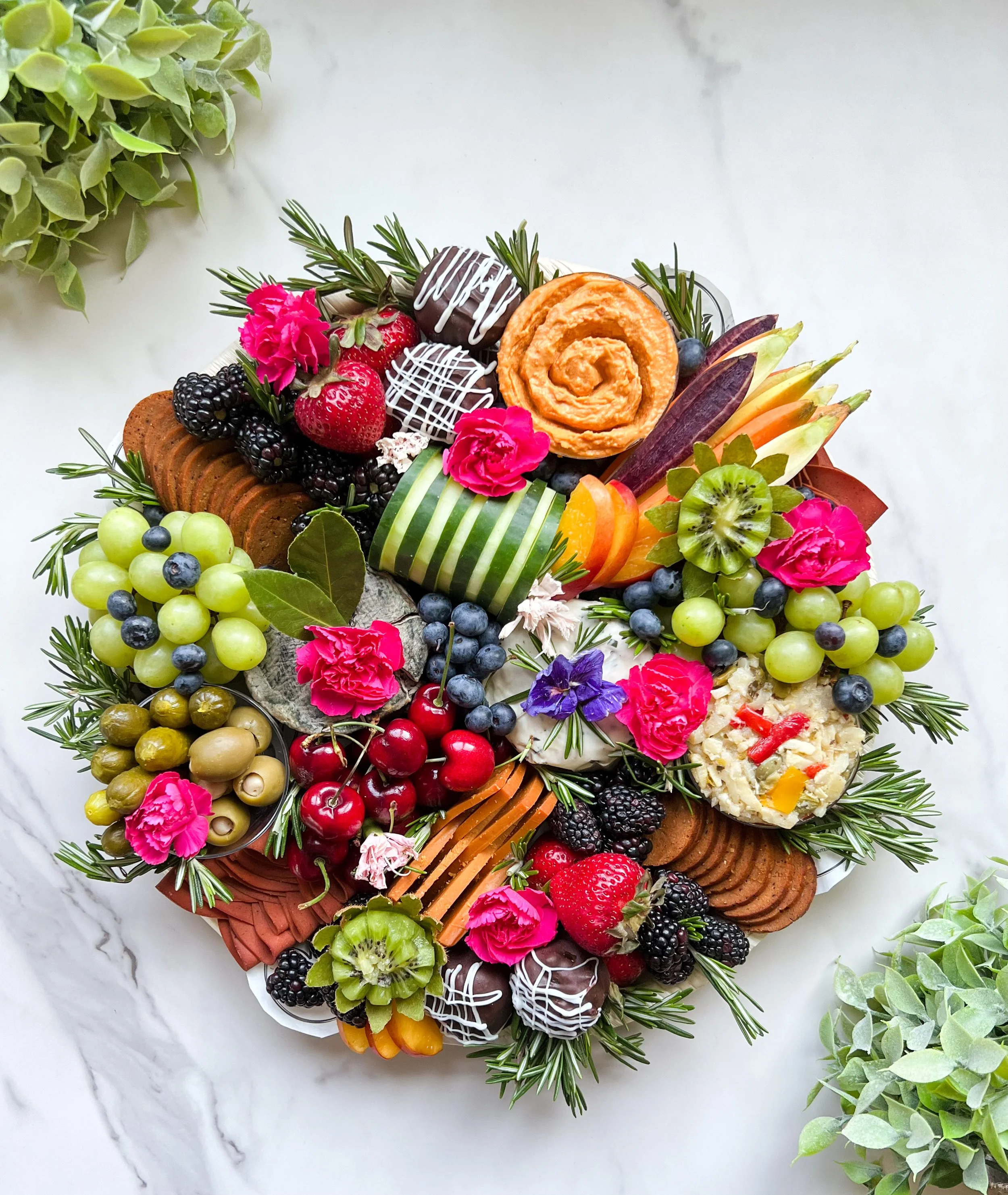 vegan charcuterie table plant based cheeses fruit and crackers Long Island NY
