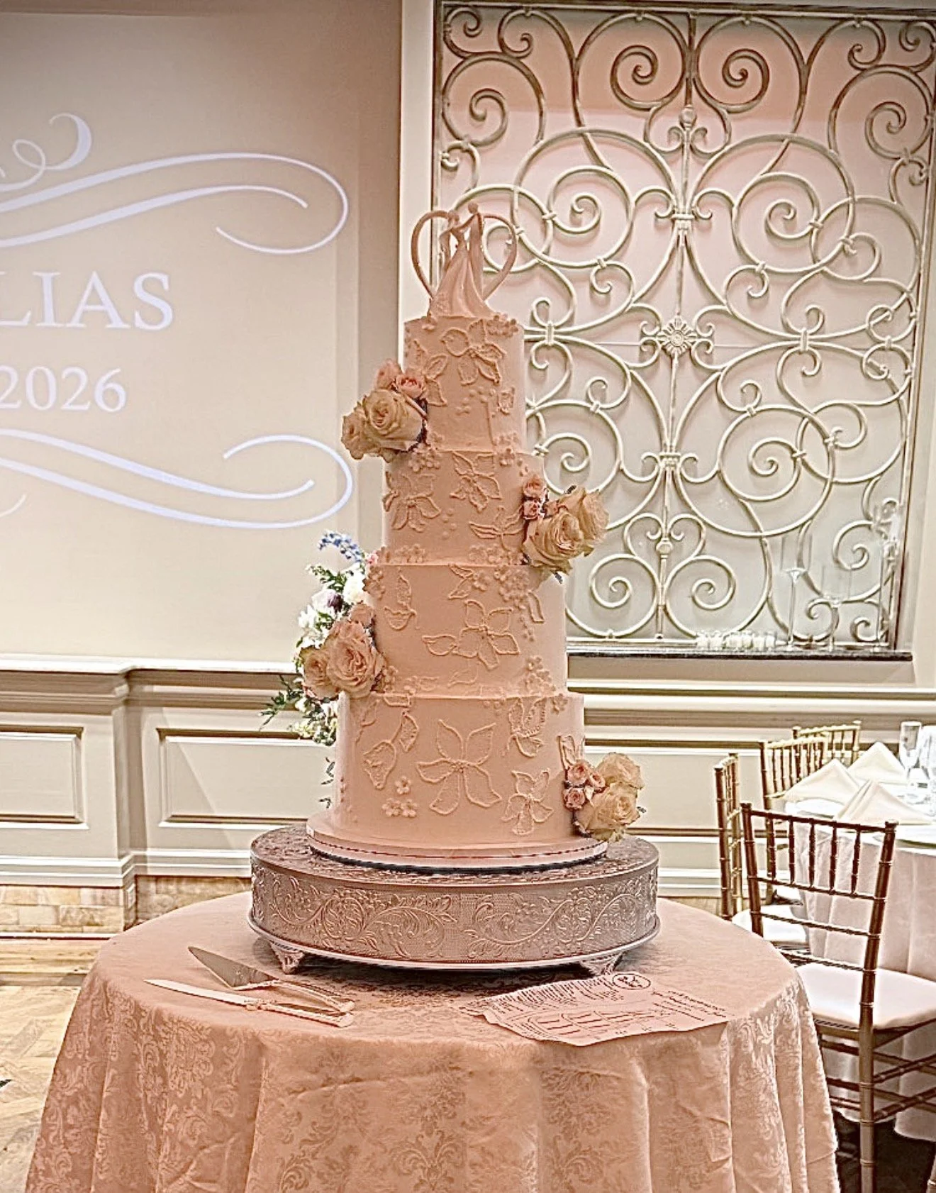Four-Tier Vegan & Gluten Free Wedding Cake by Veg on Board at Larkfield venue in East Northport