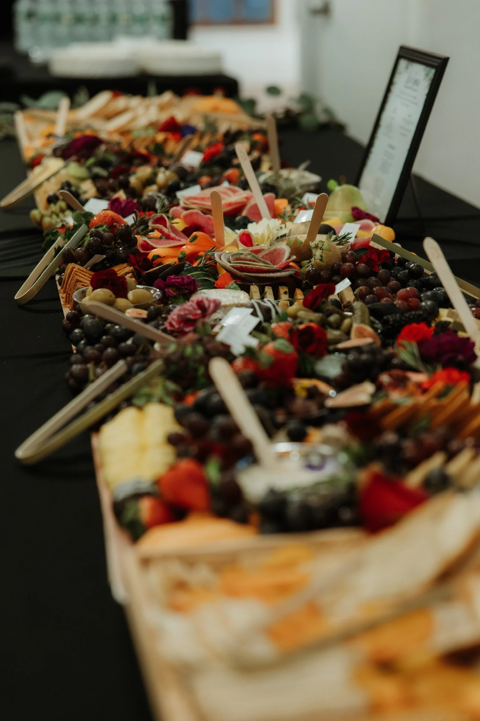Six foot vegan grazing table at Prospect Park Picnic House by Veg on Board
