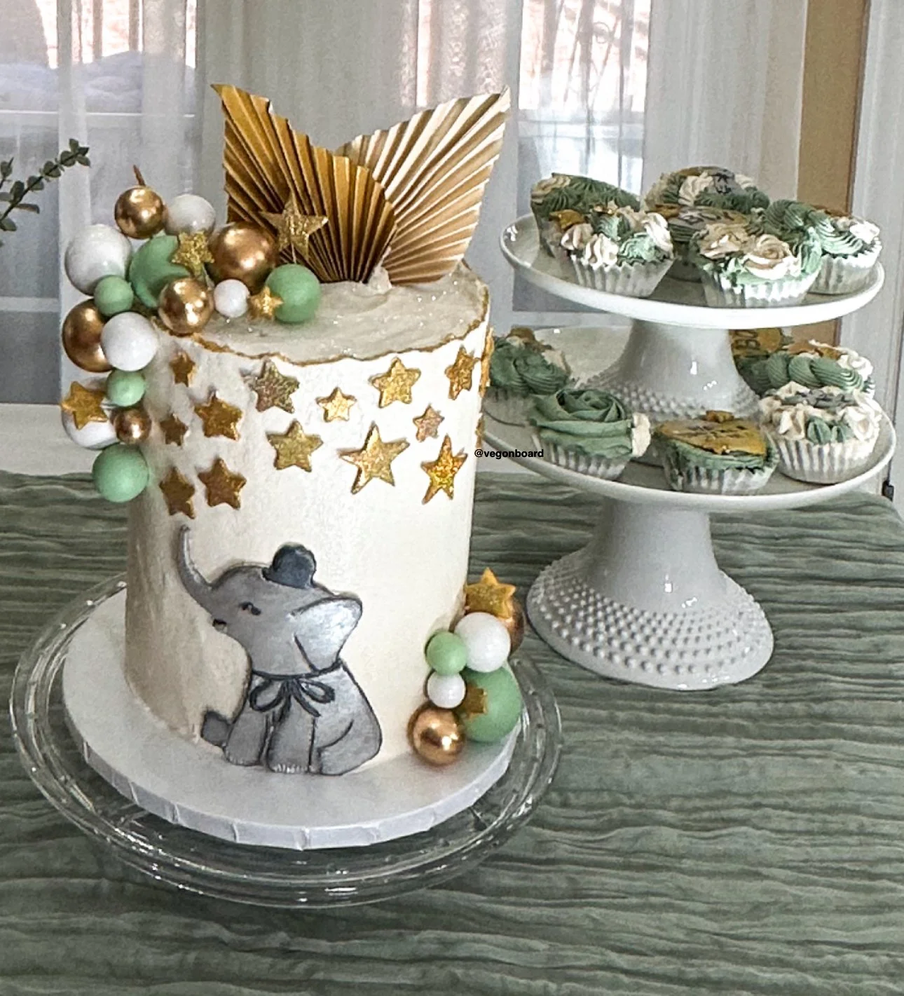 vegan custom cake and cupcakes  for baby shower Veg on Board Long Island