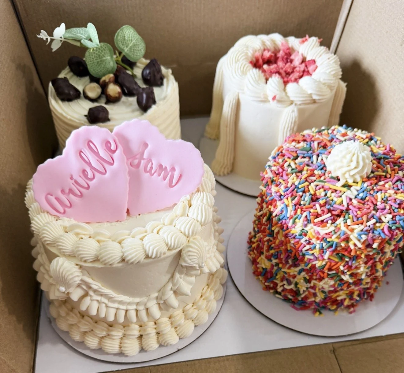vegan cake tasting box for weddings by veg on board Long Island ny
