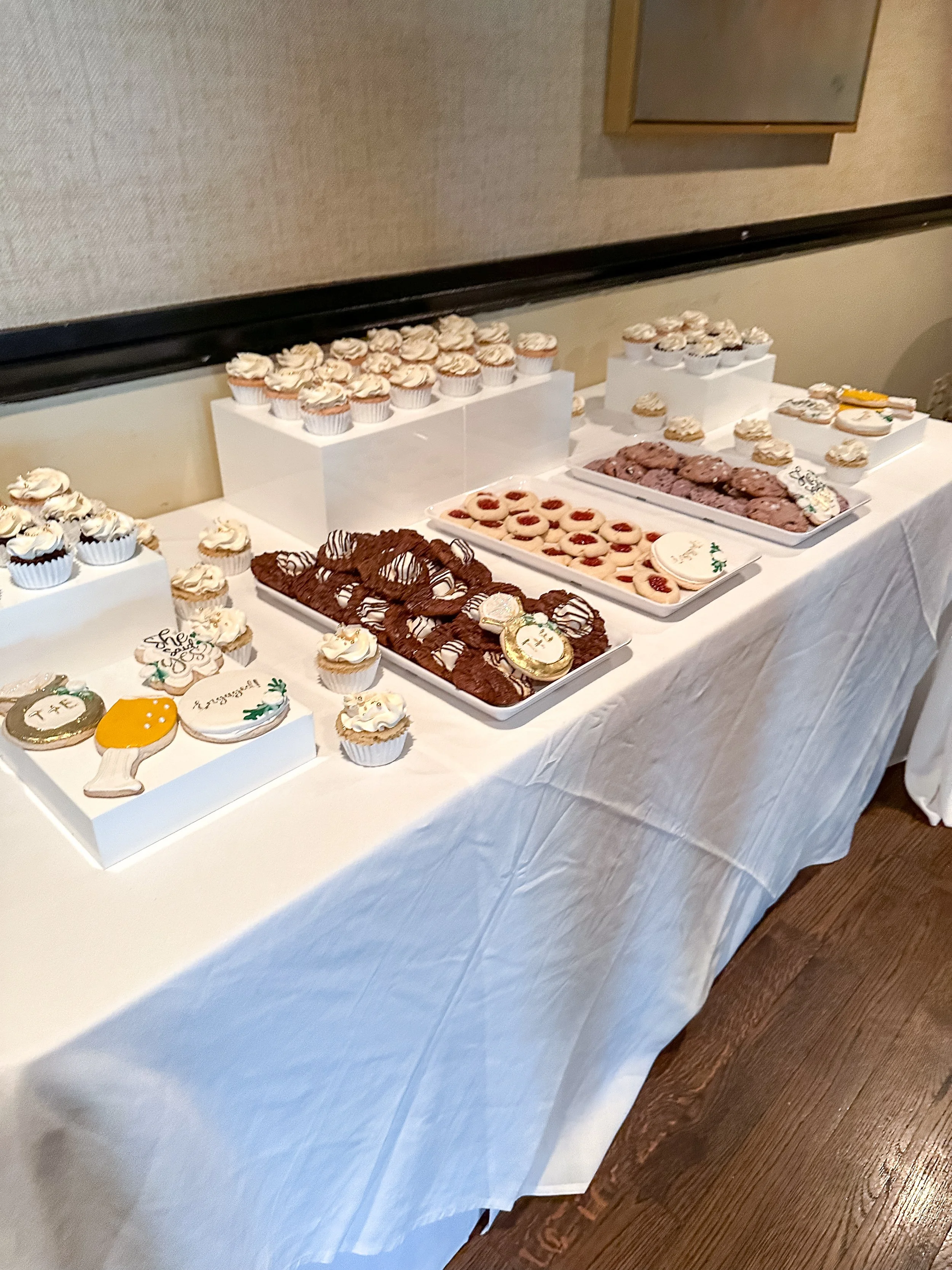 vegan and gluten free dessert table at the heritage club Beth-age Long Island